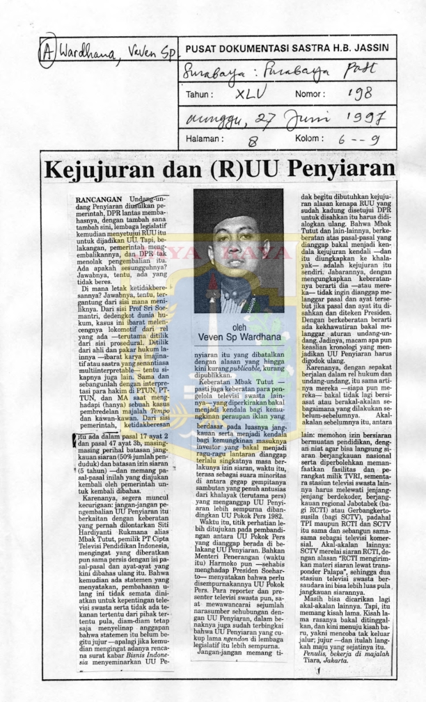 Kejujuran dan (R)UU penyiaran