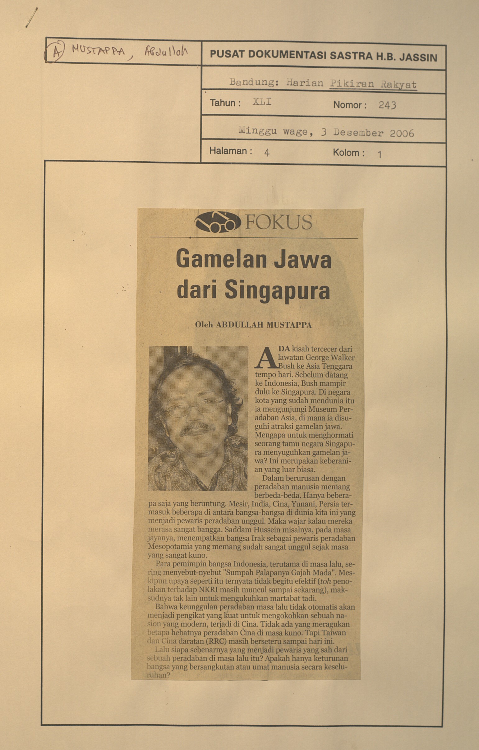 Gamelan Jawa dari Singapura