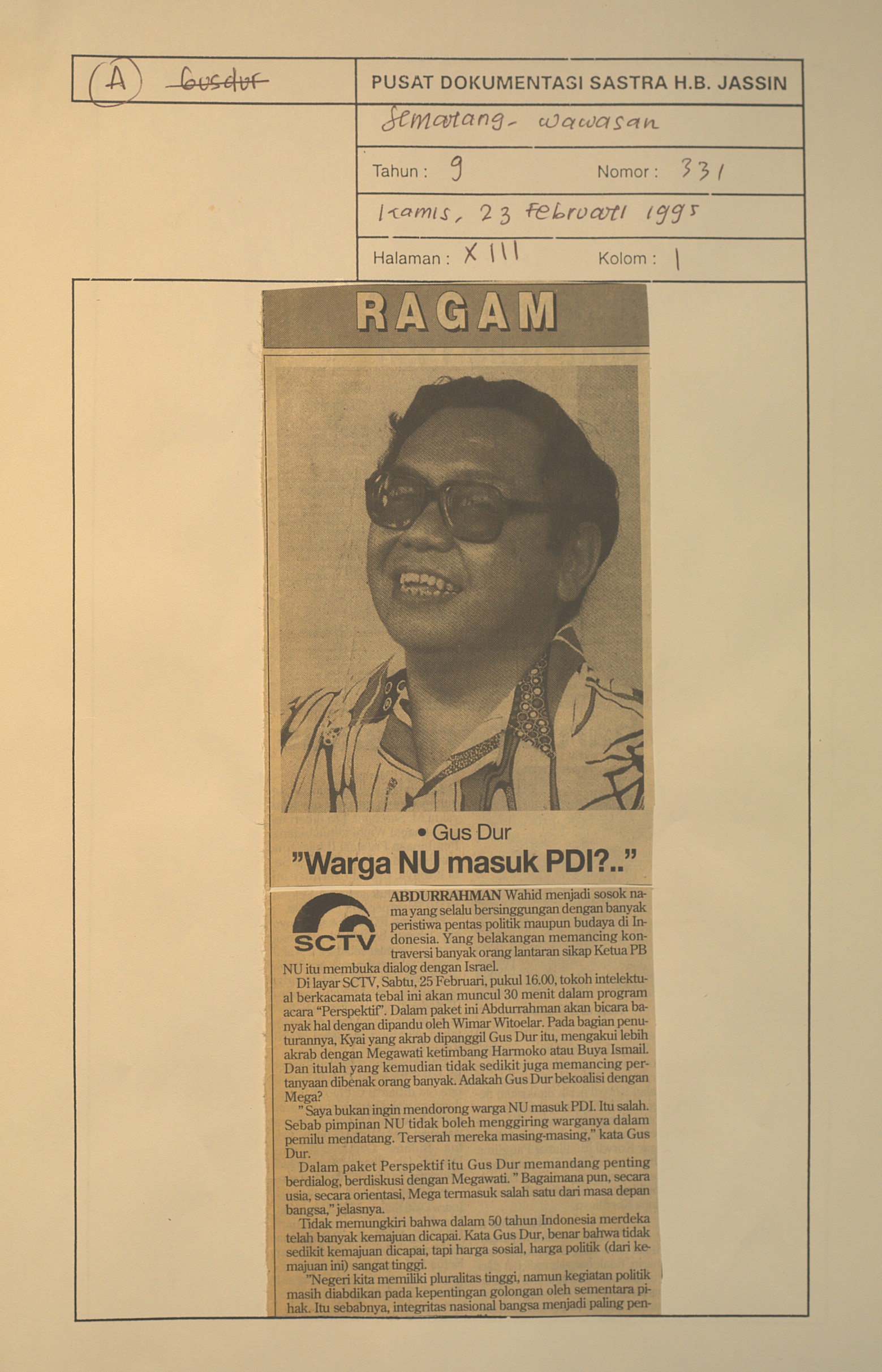 Warga NU masuk PDI