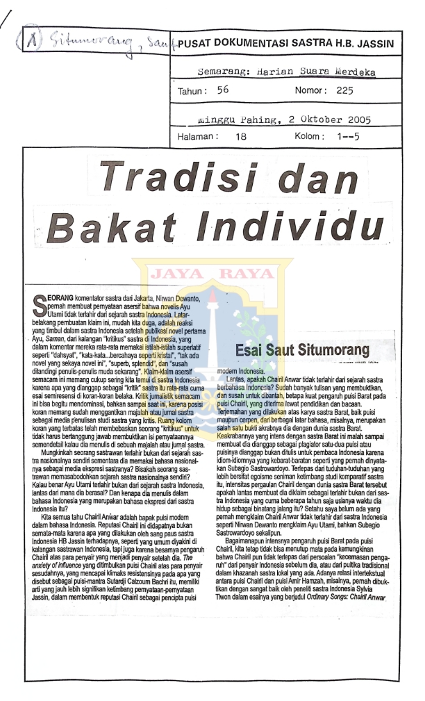 Tradisi dan bakat individu