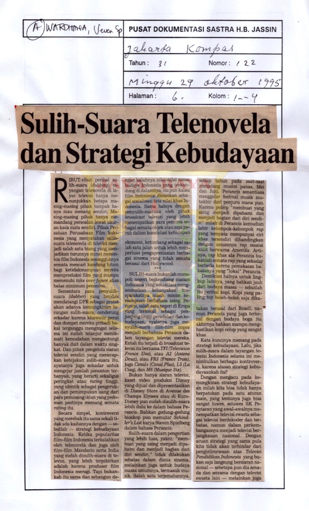 Sulih-suara telenovela dan strategi kebudayaan