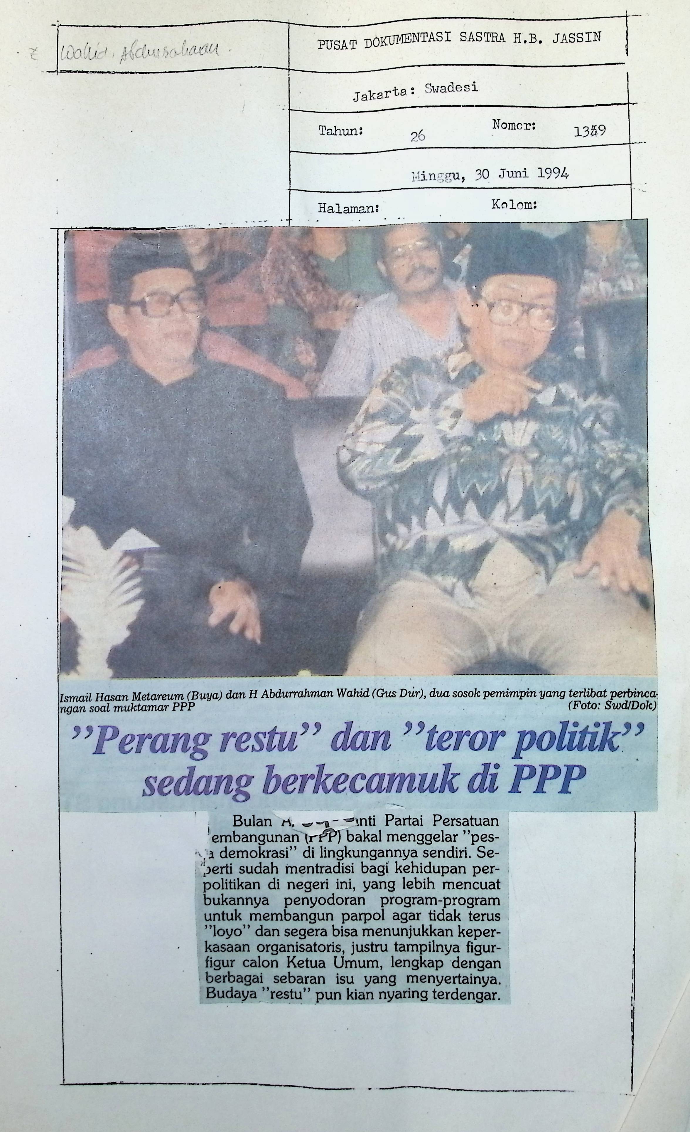 Perang restu dan teror politik sedang berkecamuk di PPP