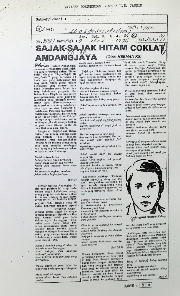 Sajak-sajak hitam coklat Andangjaya