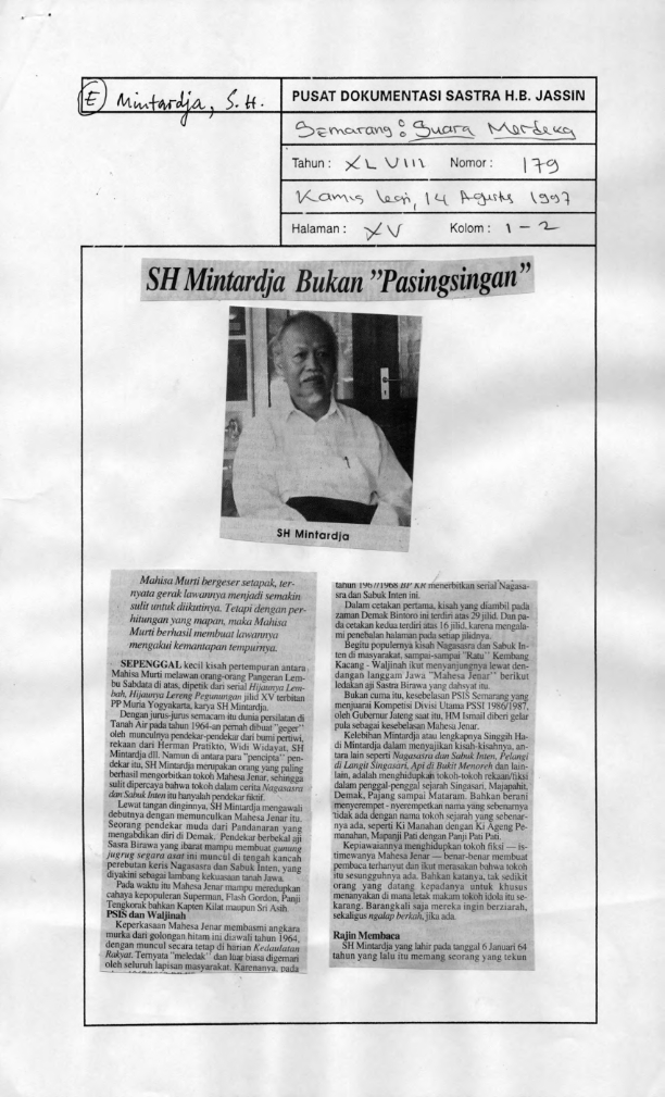 SH mintardja bukan "pasingsingan"