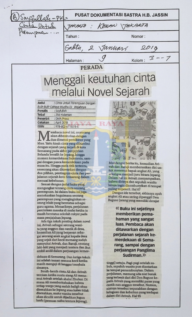Menggali keutuhan cinta melalui novel sejarah