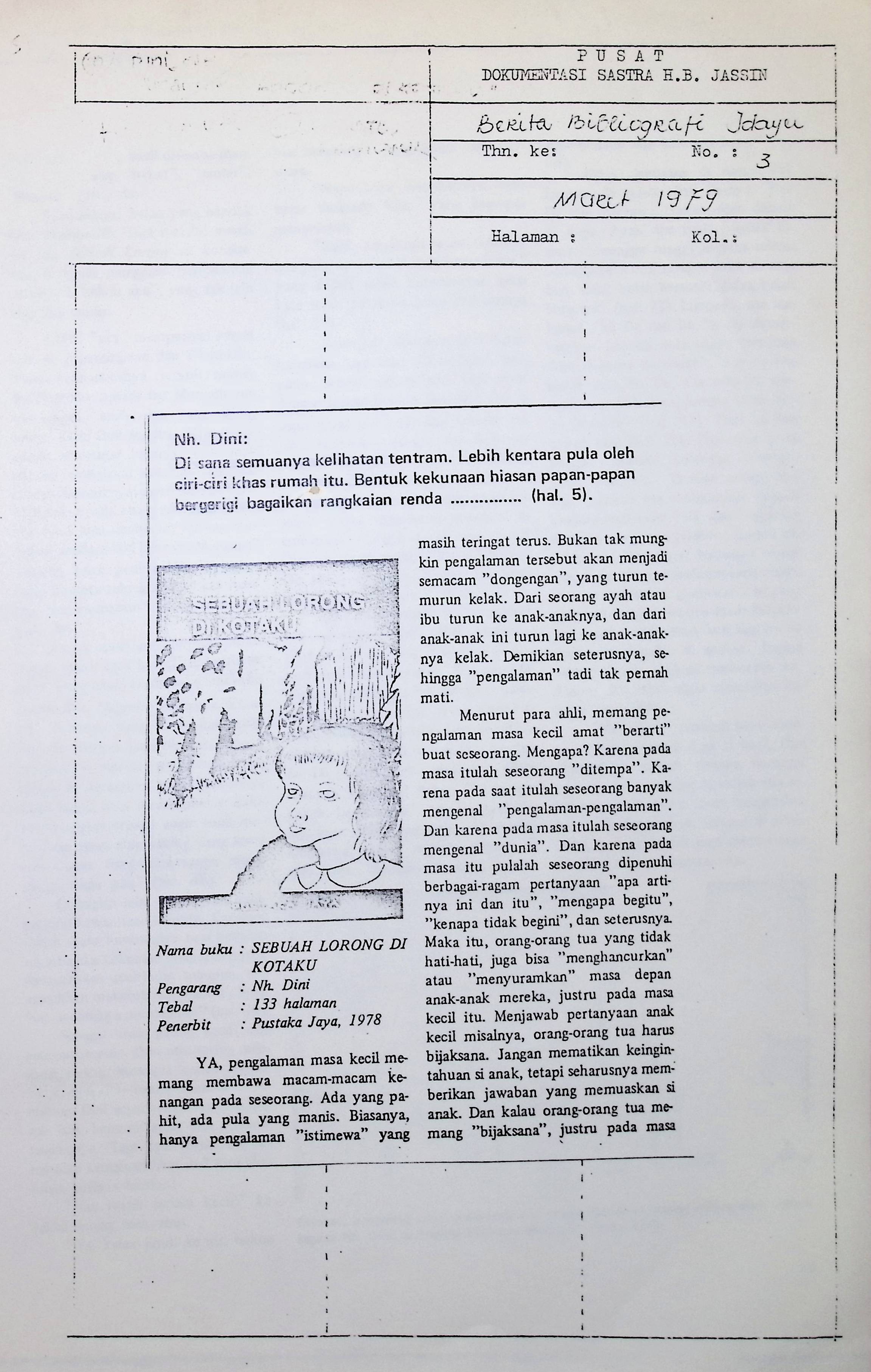 Resensi buku - Sebuah lorong di kotaku