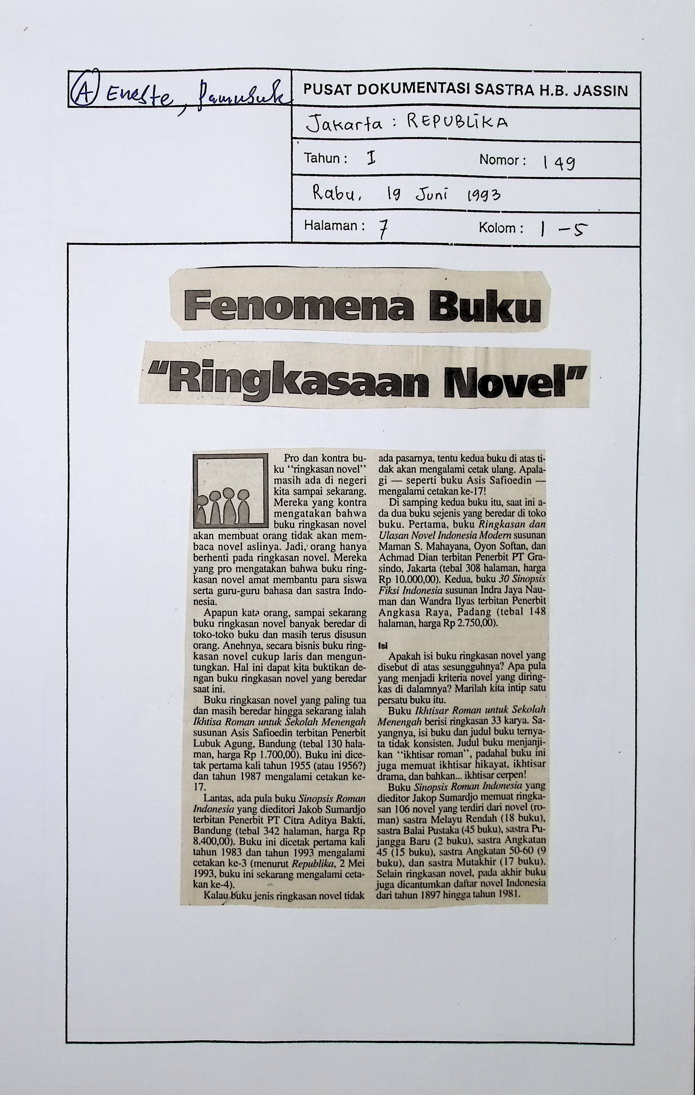 Fenomena buku "ringkasaan novel"