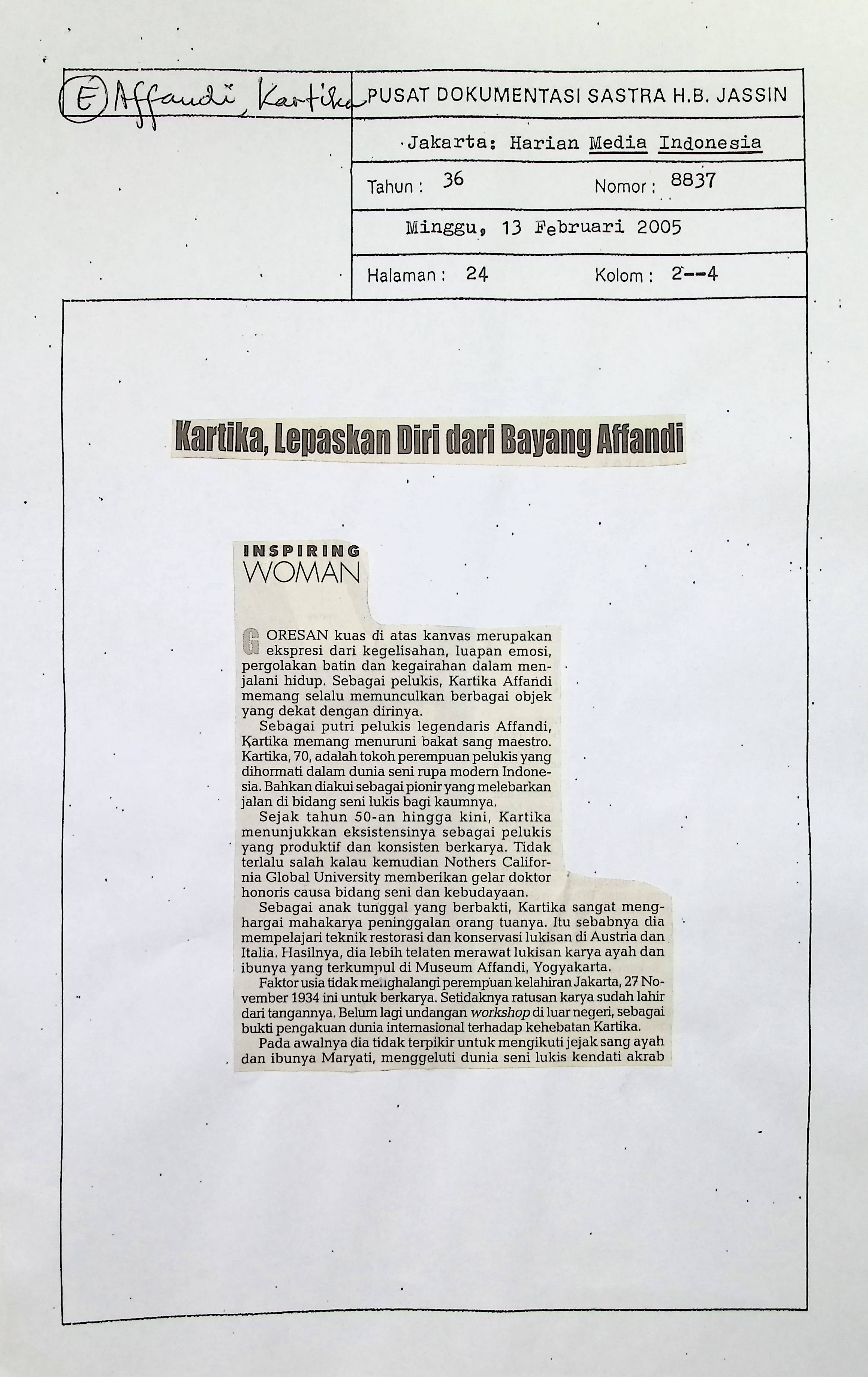 Kartika lepaskan diri dari bayang Affandi