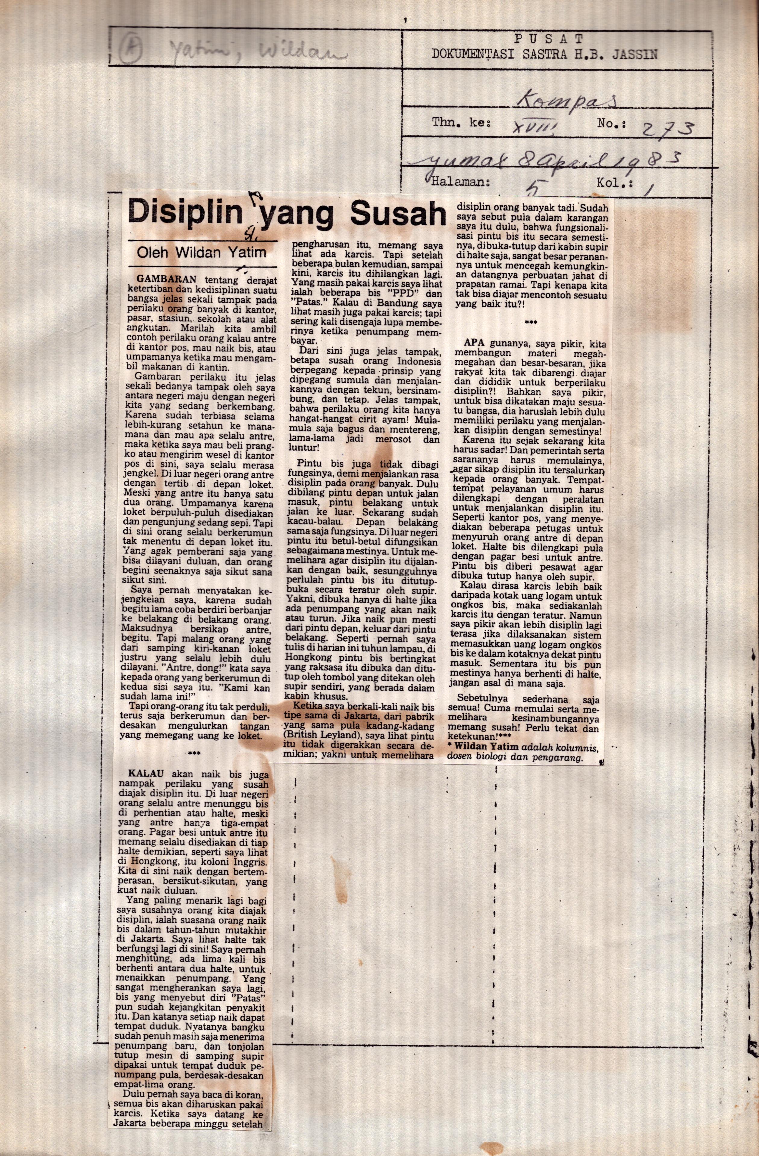 Disiplin yang susah