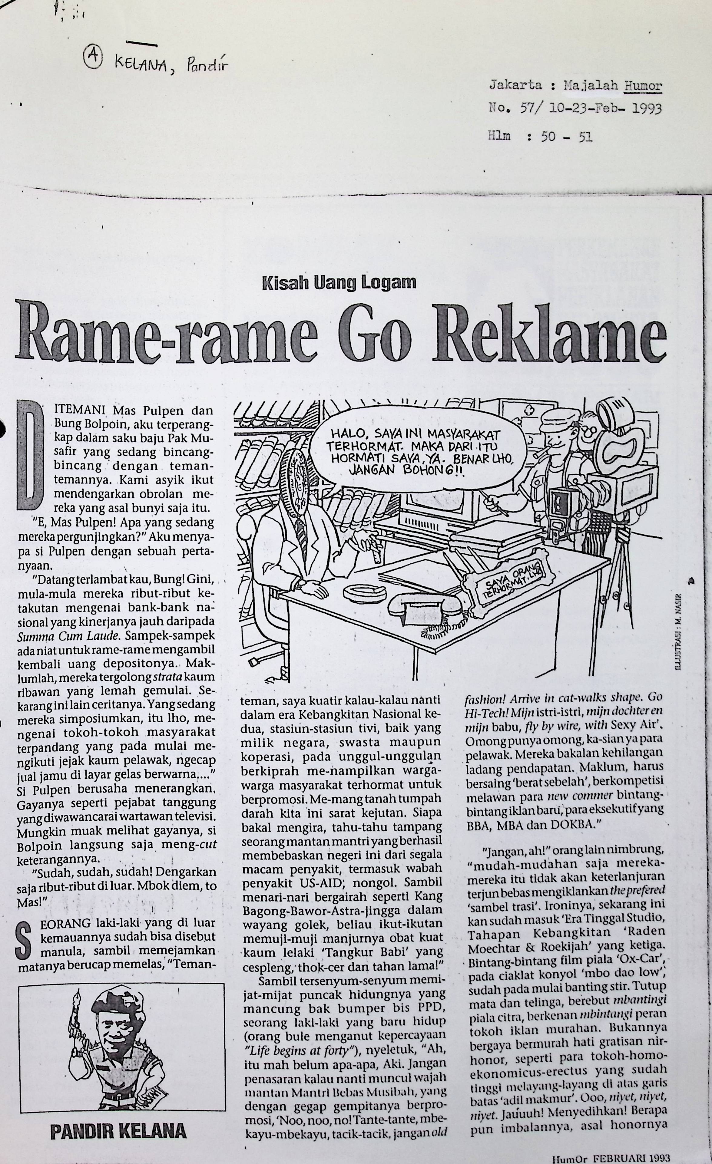 Rame-rame go reklame : kisah uang logam