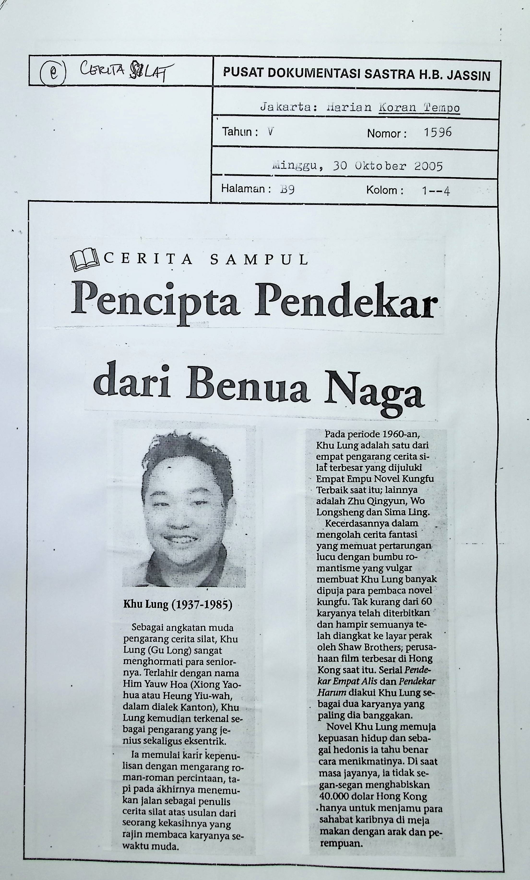 Pencipta pendekar dari benua naga