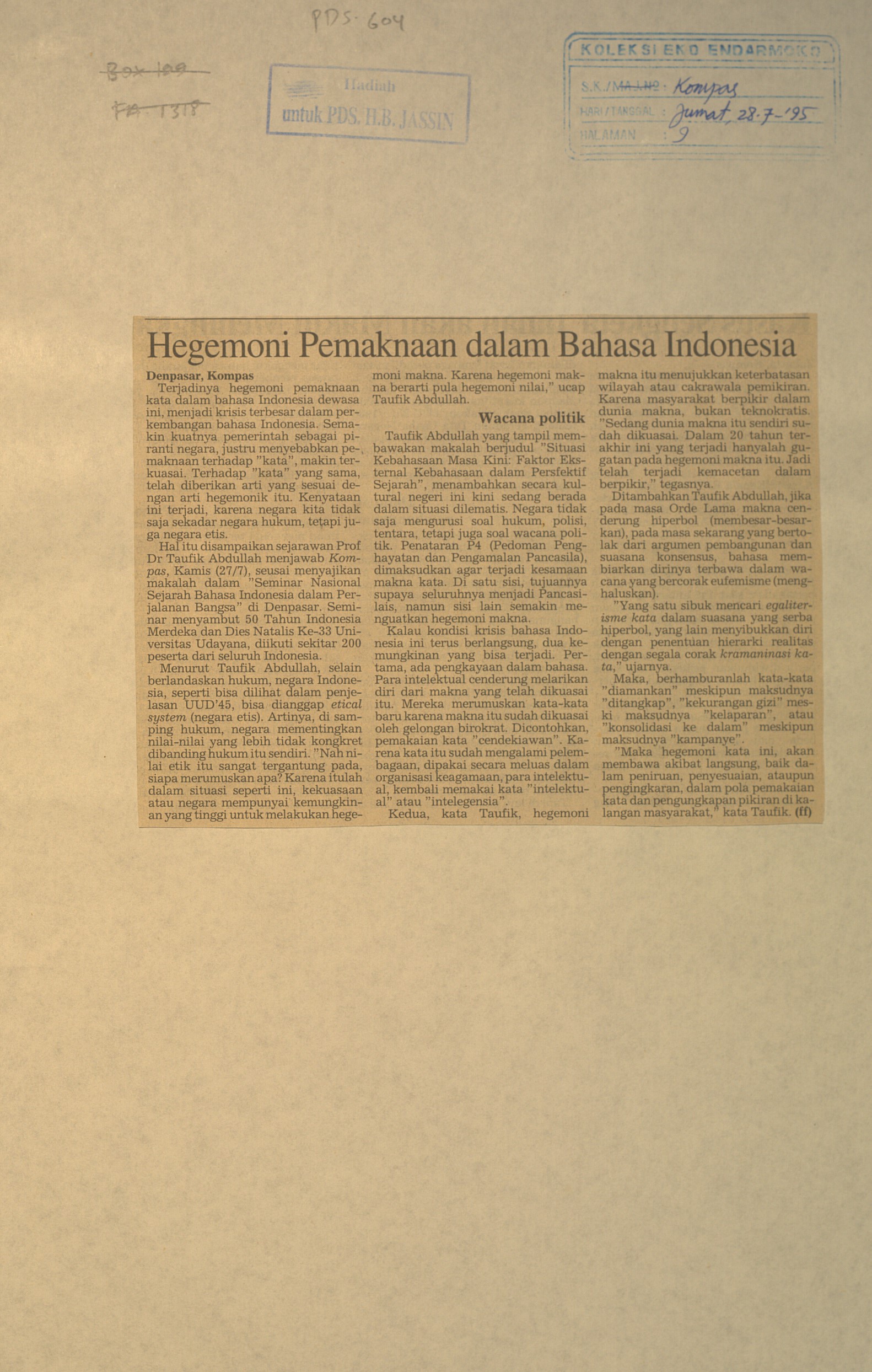 Hegemoni pemaknaan dalam bahasa Indonesia