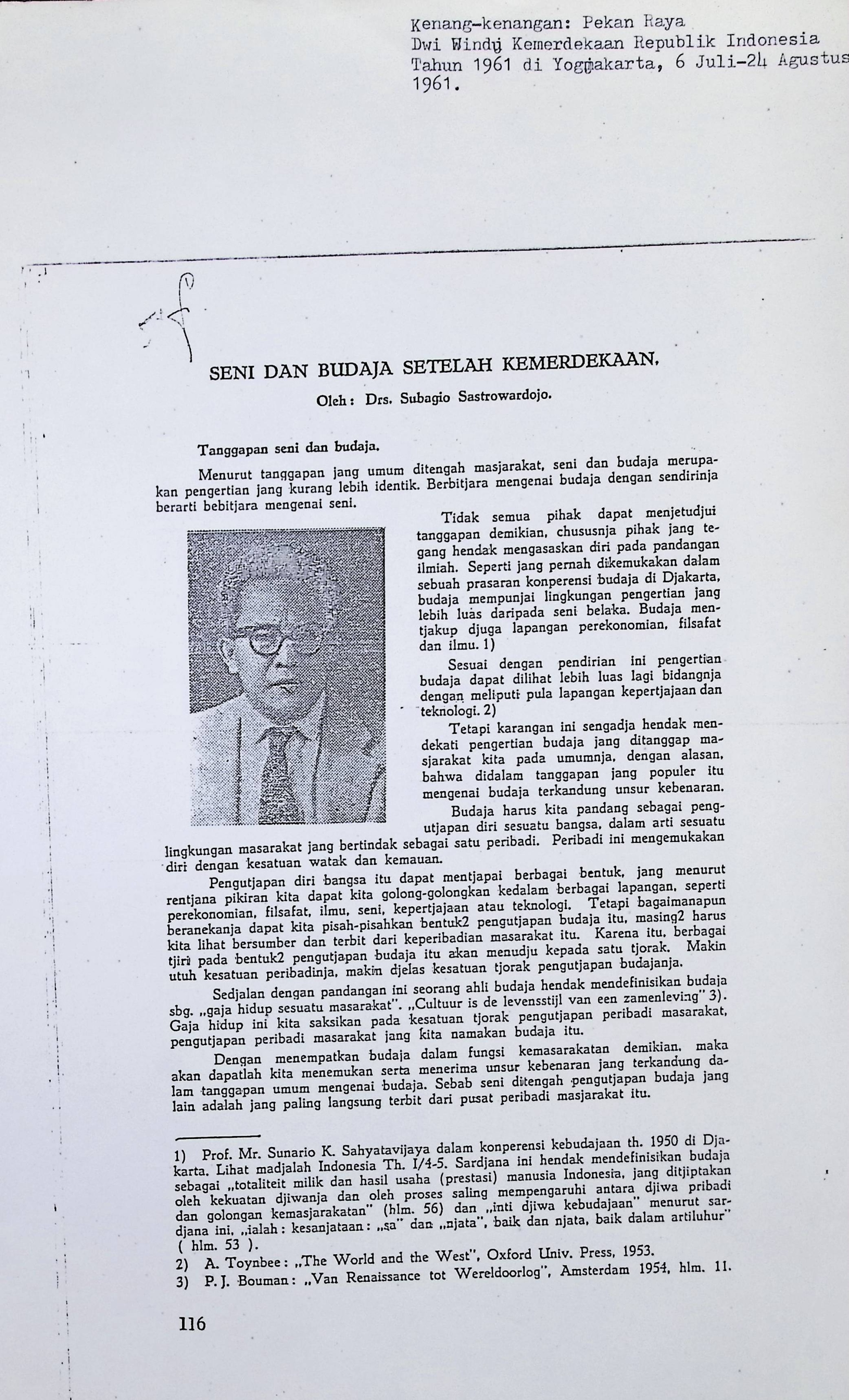Seni dan budaja setelah kemerdekaan