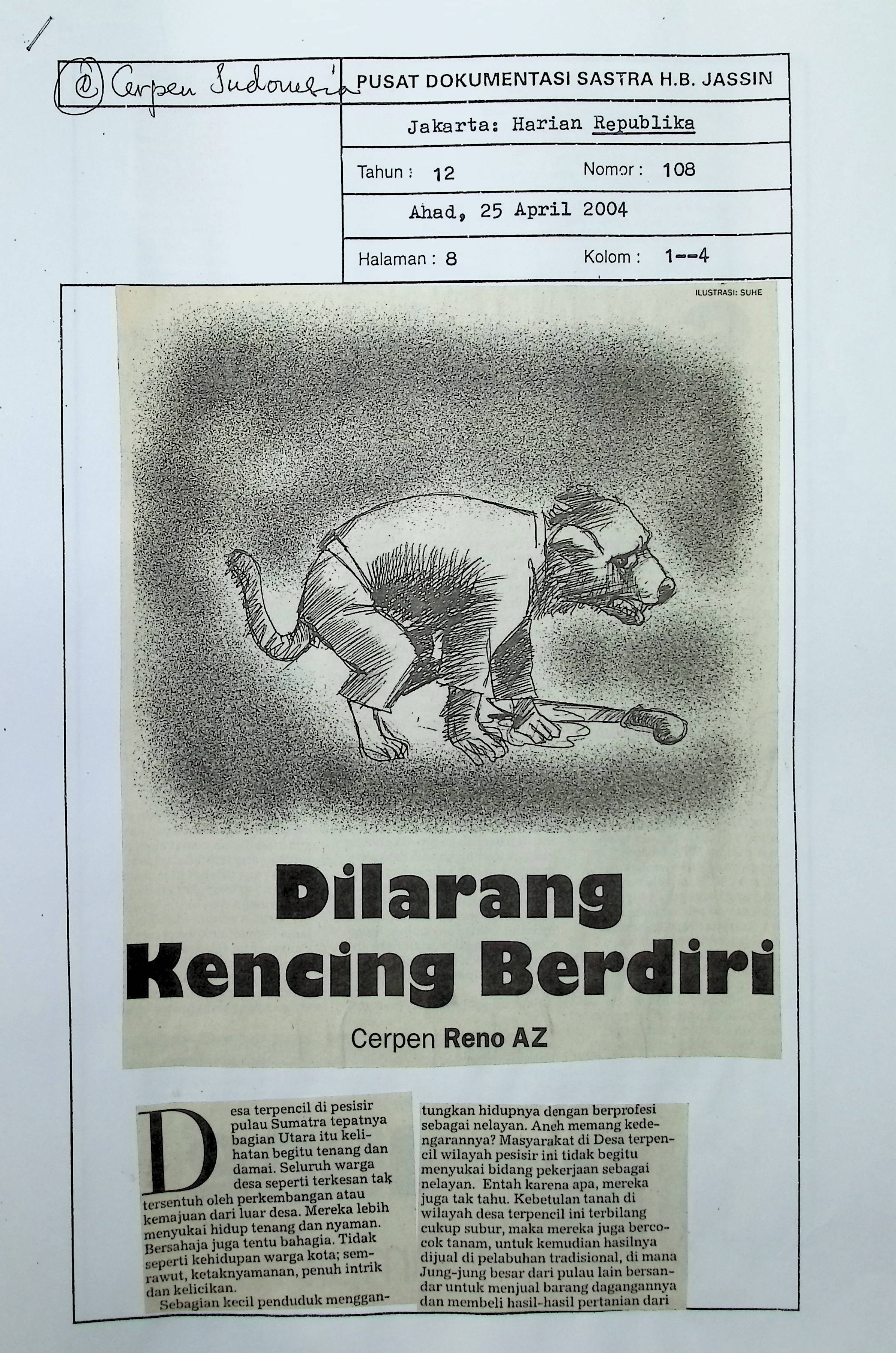 Dilarang kencing berdiri