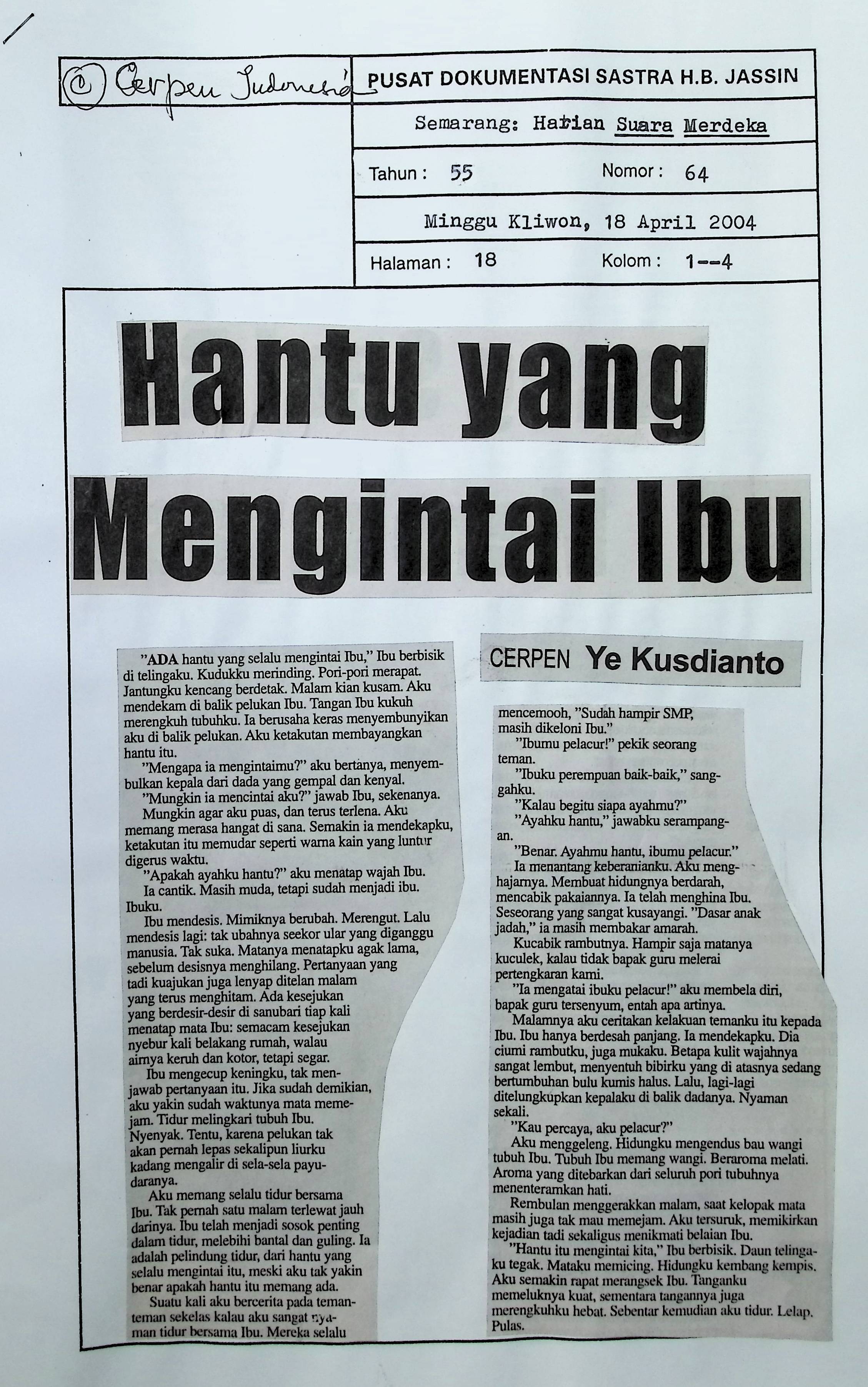 Hantu yang mengintai ibu