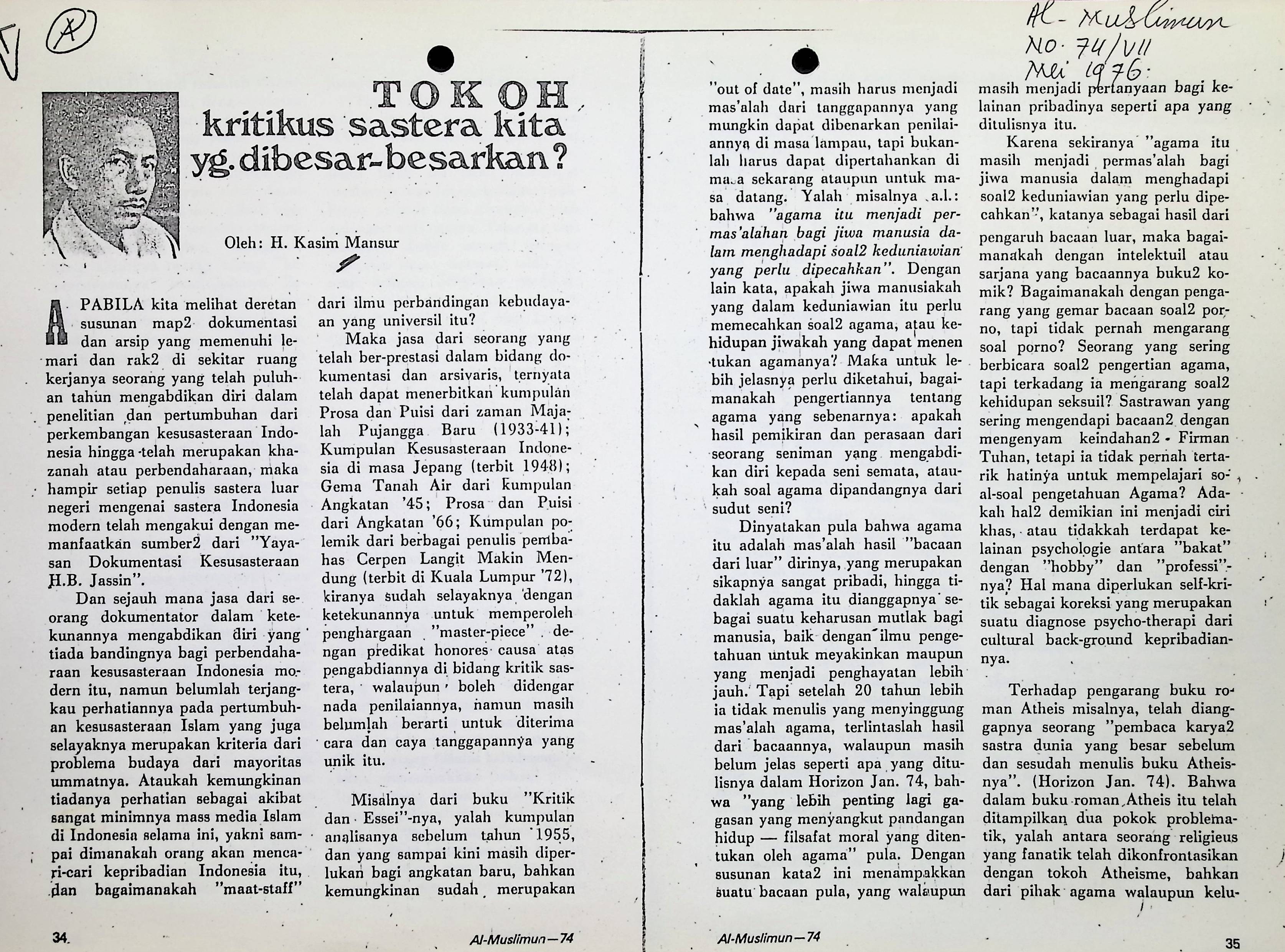Tokoh kritikus sastera kita yang dibesar-besarkan