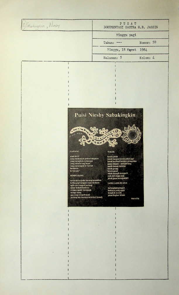 Puisi Niesby Sabakingkin