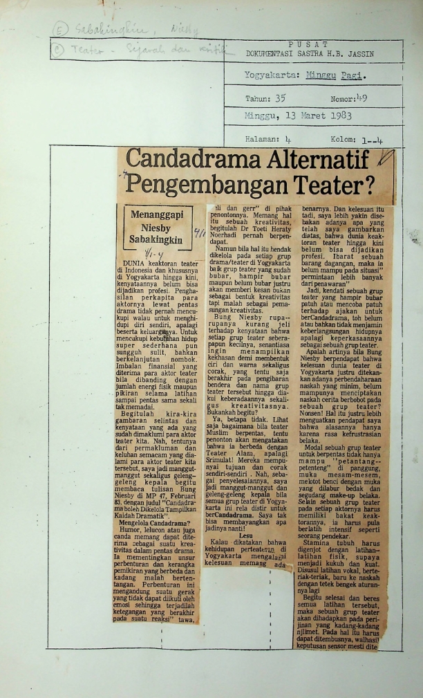 Candadrama alternatif pengembangan teater?
