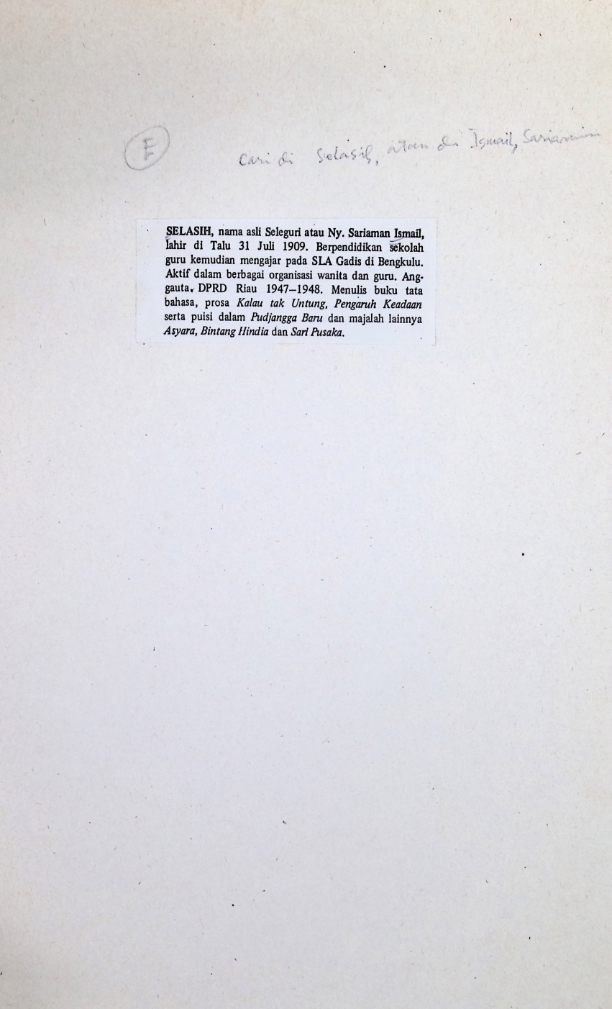 Biografi Selasih