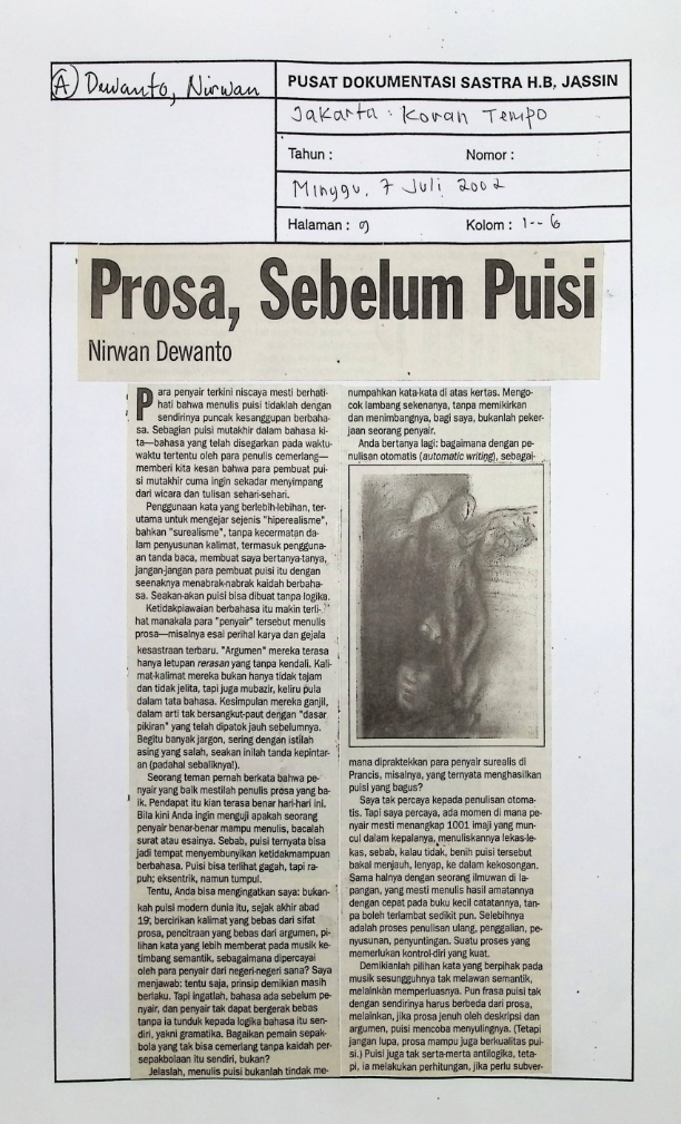 Prosa, sebelum puisi