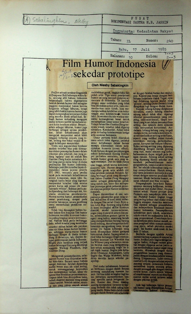 Film horor indonesia sekedar prototipe