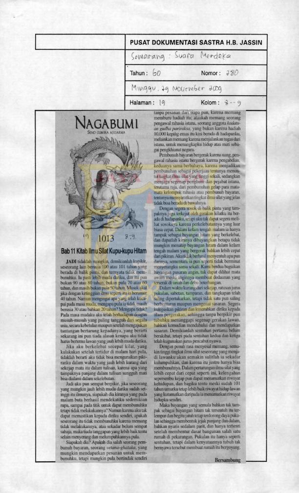 Nagabumi. Bagian 1013 : Bab 11 Kitab Ilmu Silat Kupu-kupu Hitam
