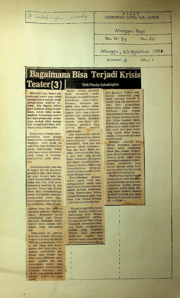 Bagaimana bisa terjadi krisis teater