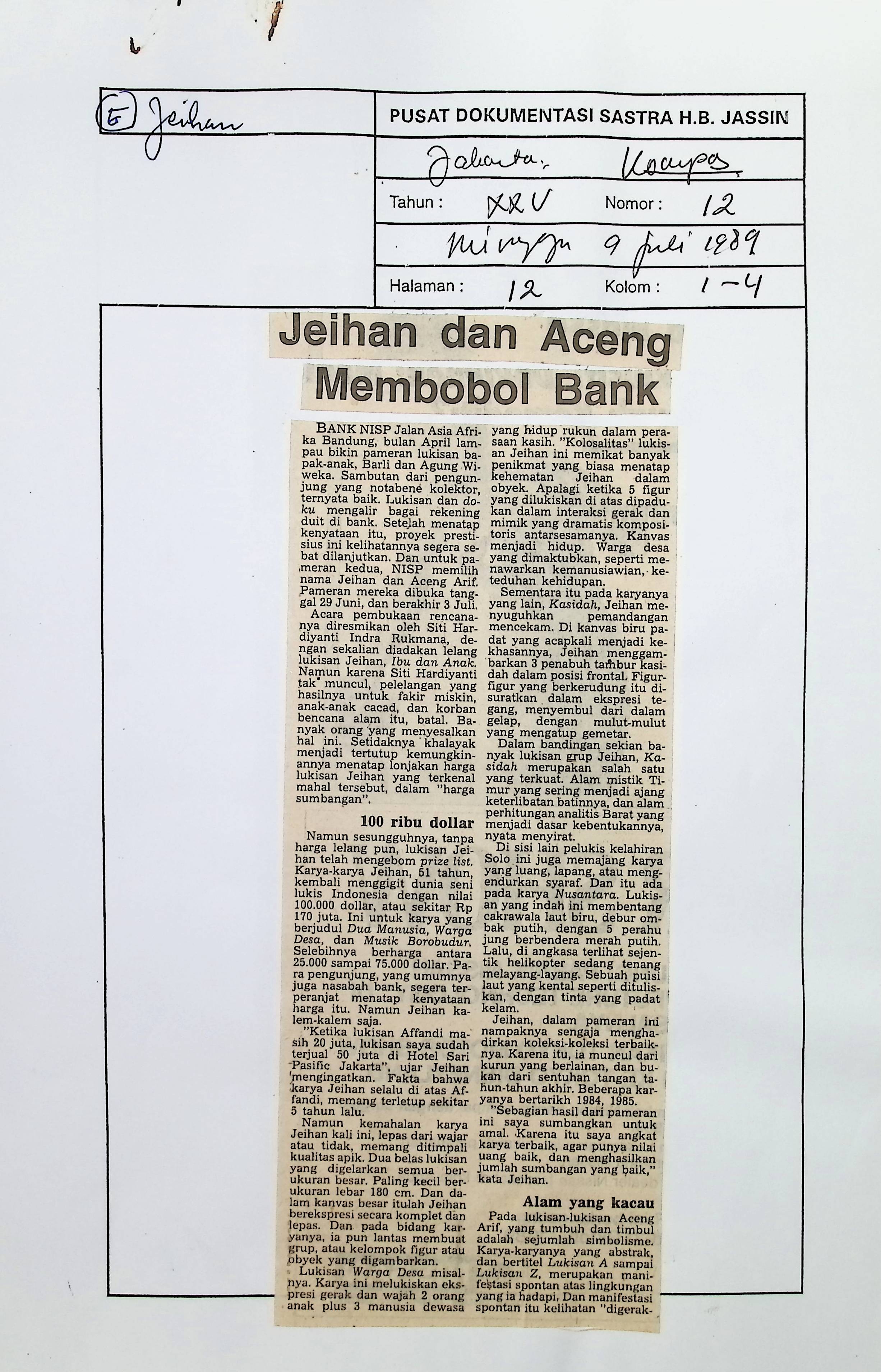 Jeihan dan Aceng membobol bank