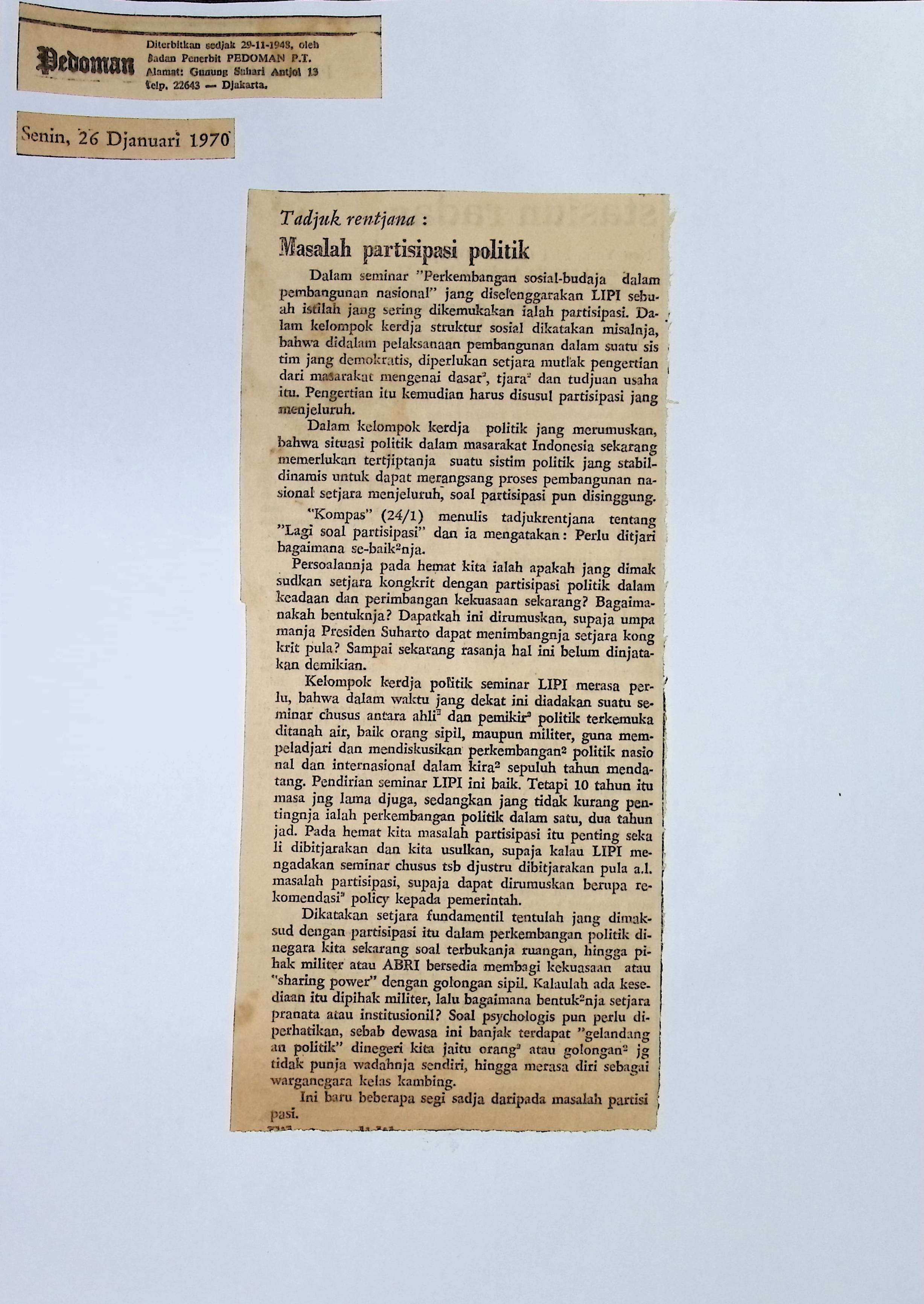 Masalah partisipasi politik