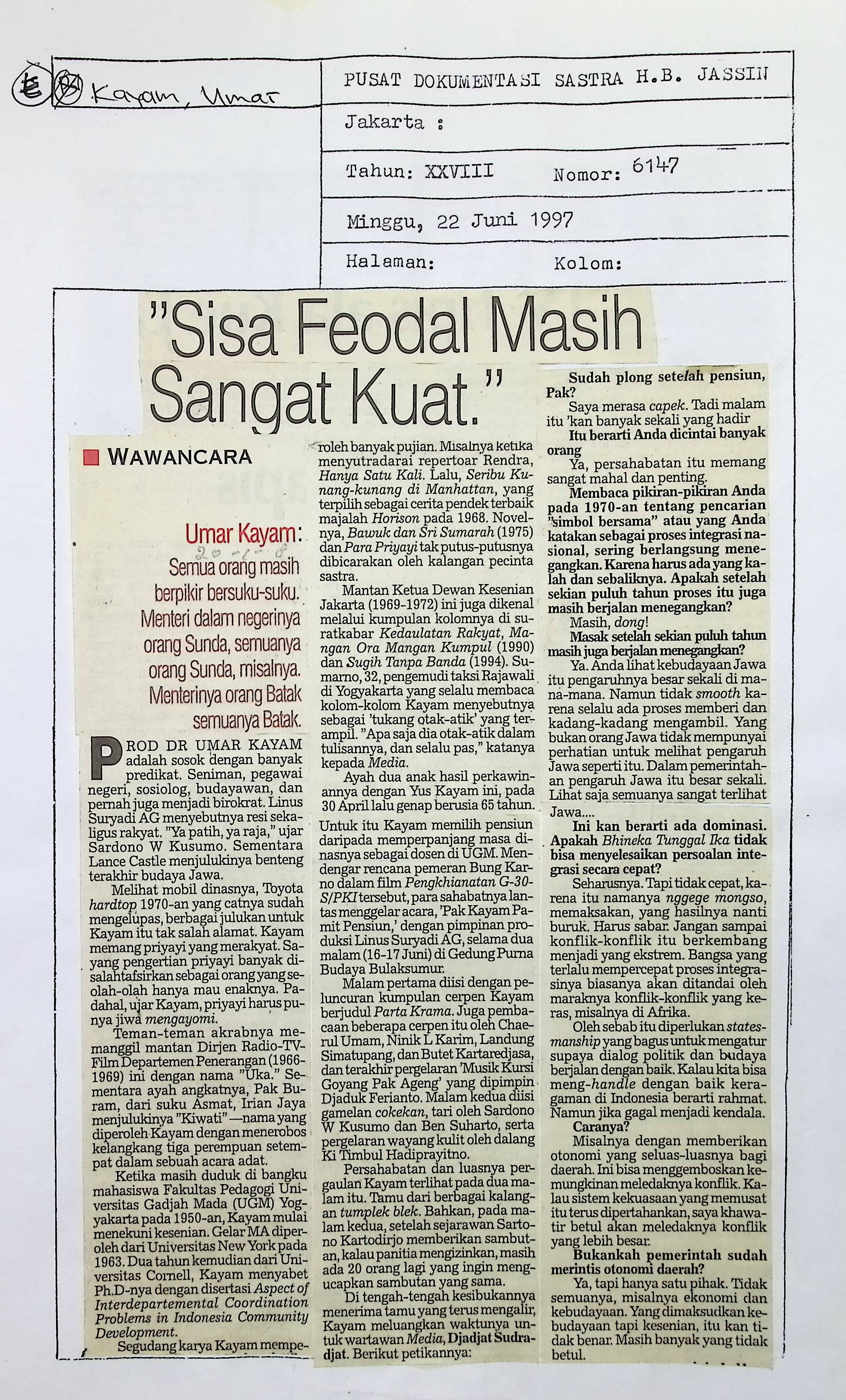 Sisa feodal masih sangat kuat