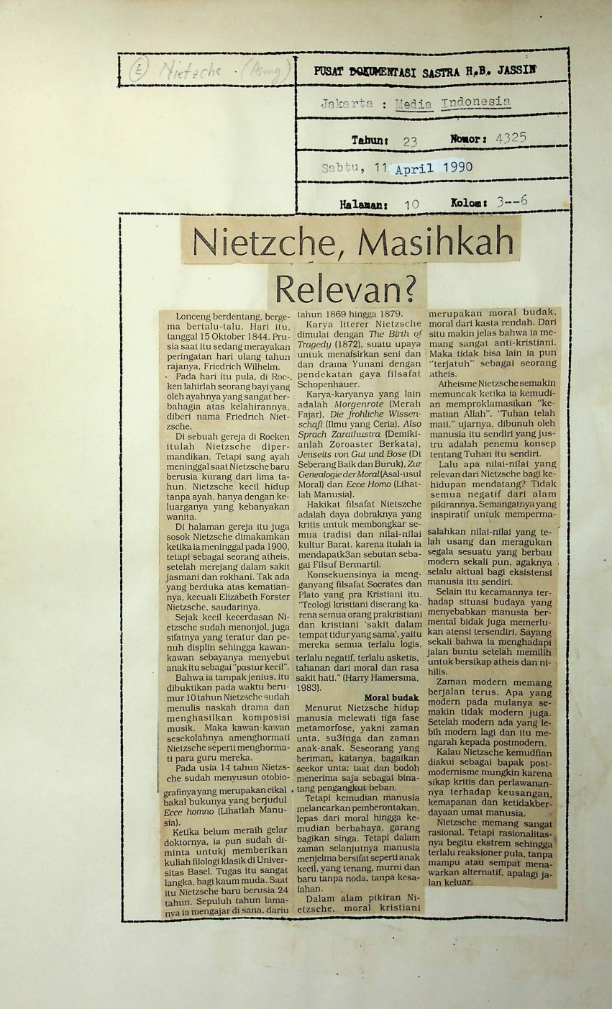 Nietzche, masihkah relevan?
