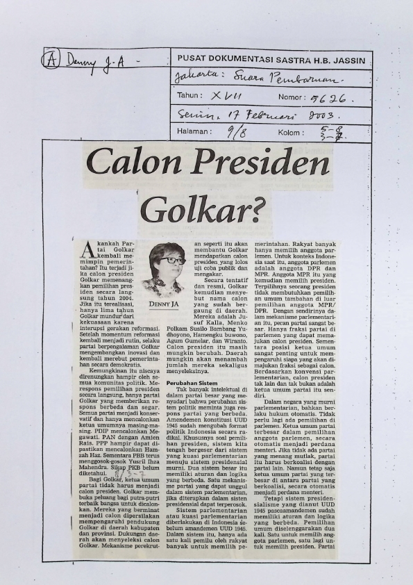 Calon presiden Golkar?