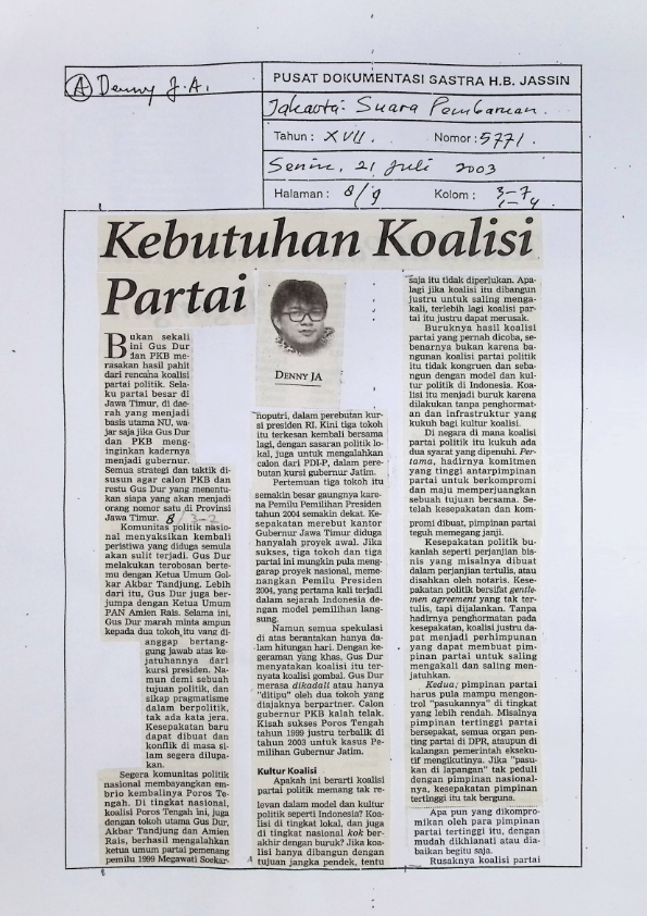 Kebutuhan koalisi partai