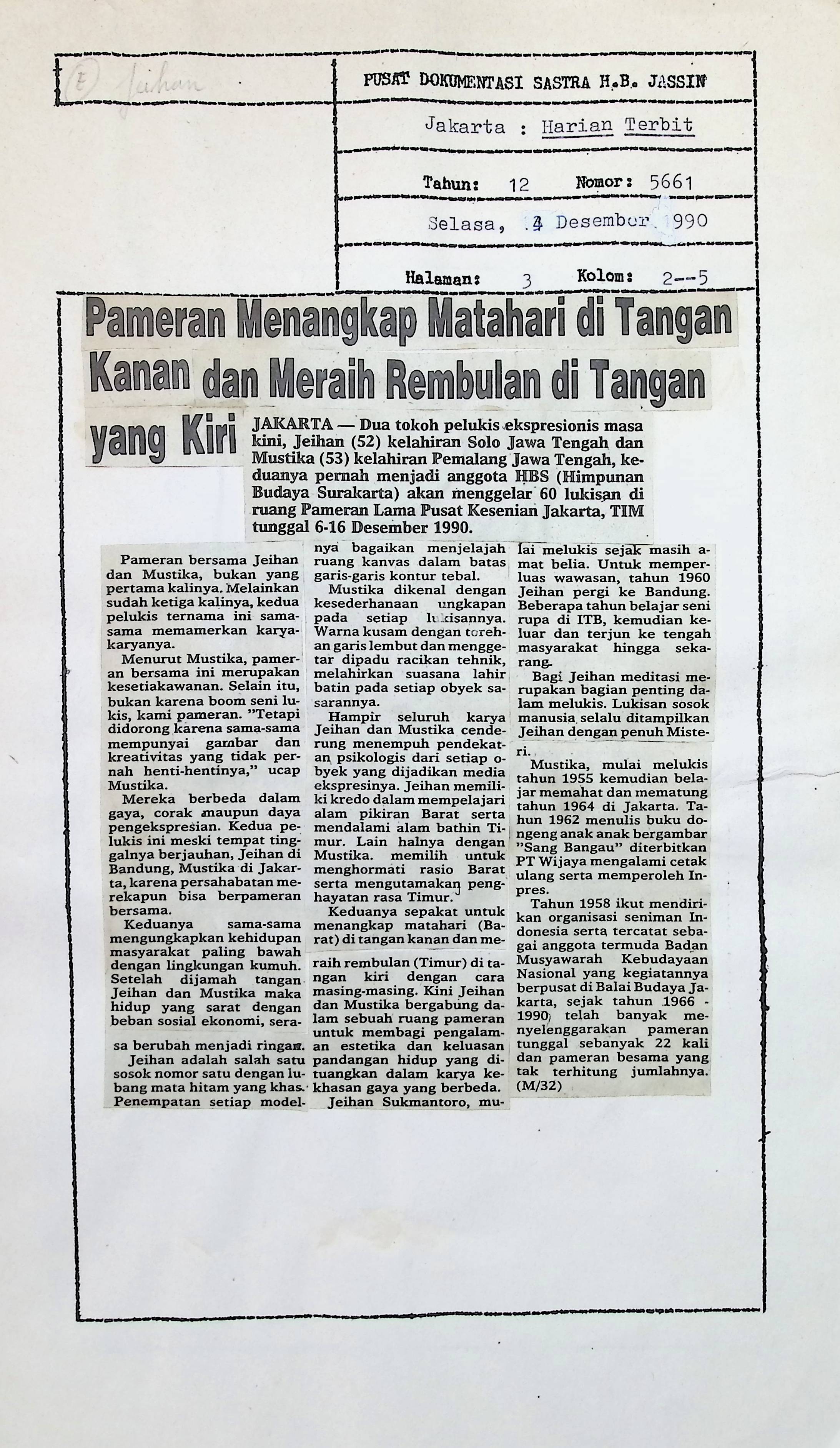 Pameran menangkap matahari di tangan kanan dan meraih rembulan di tangan yang kiri