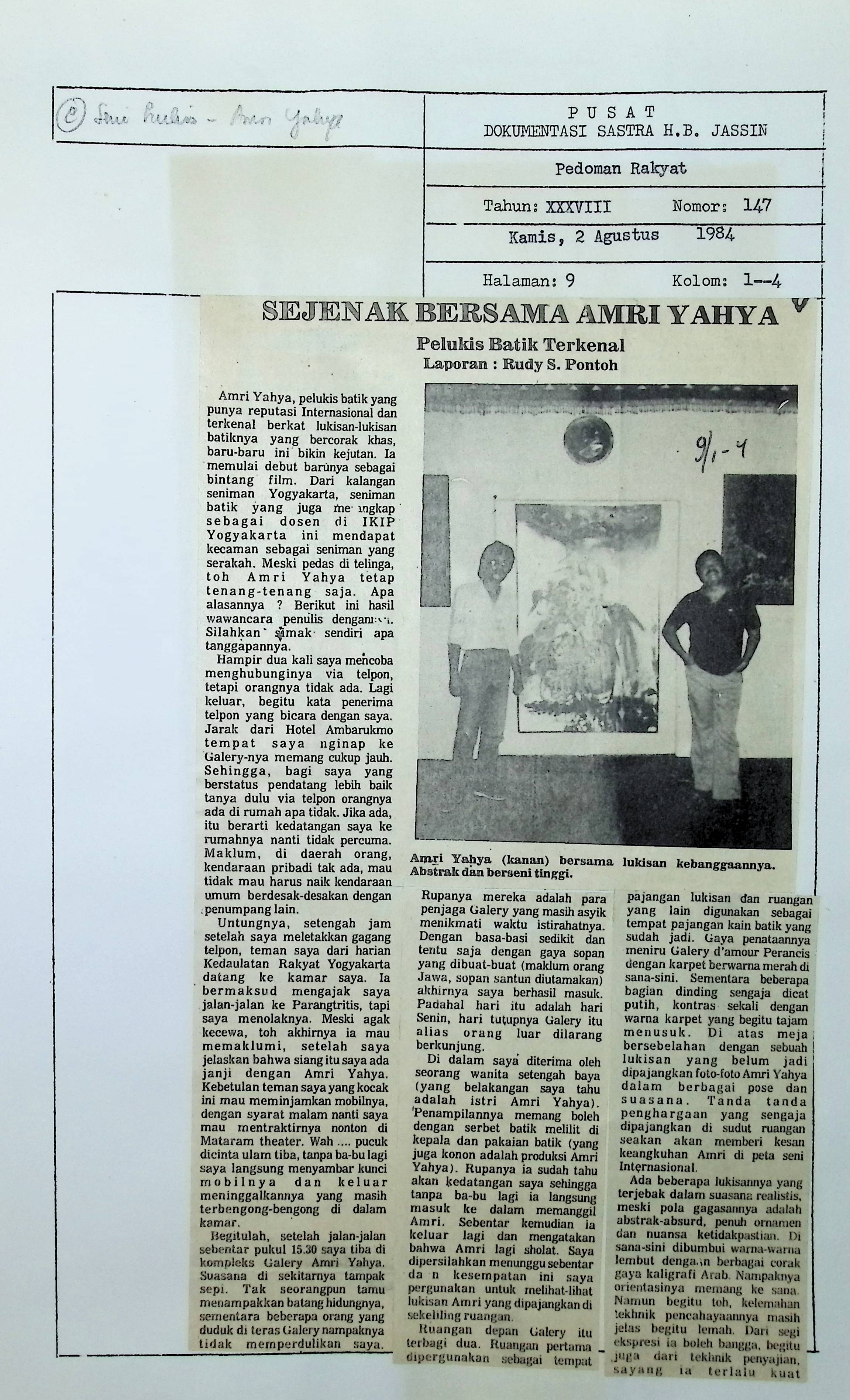 Sejenak bersama Amri Yahya
