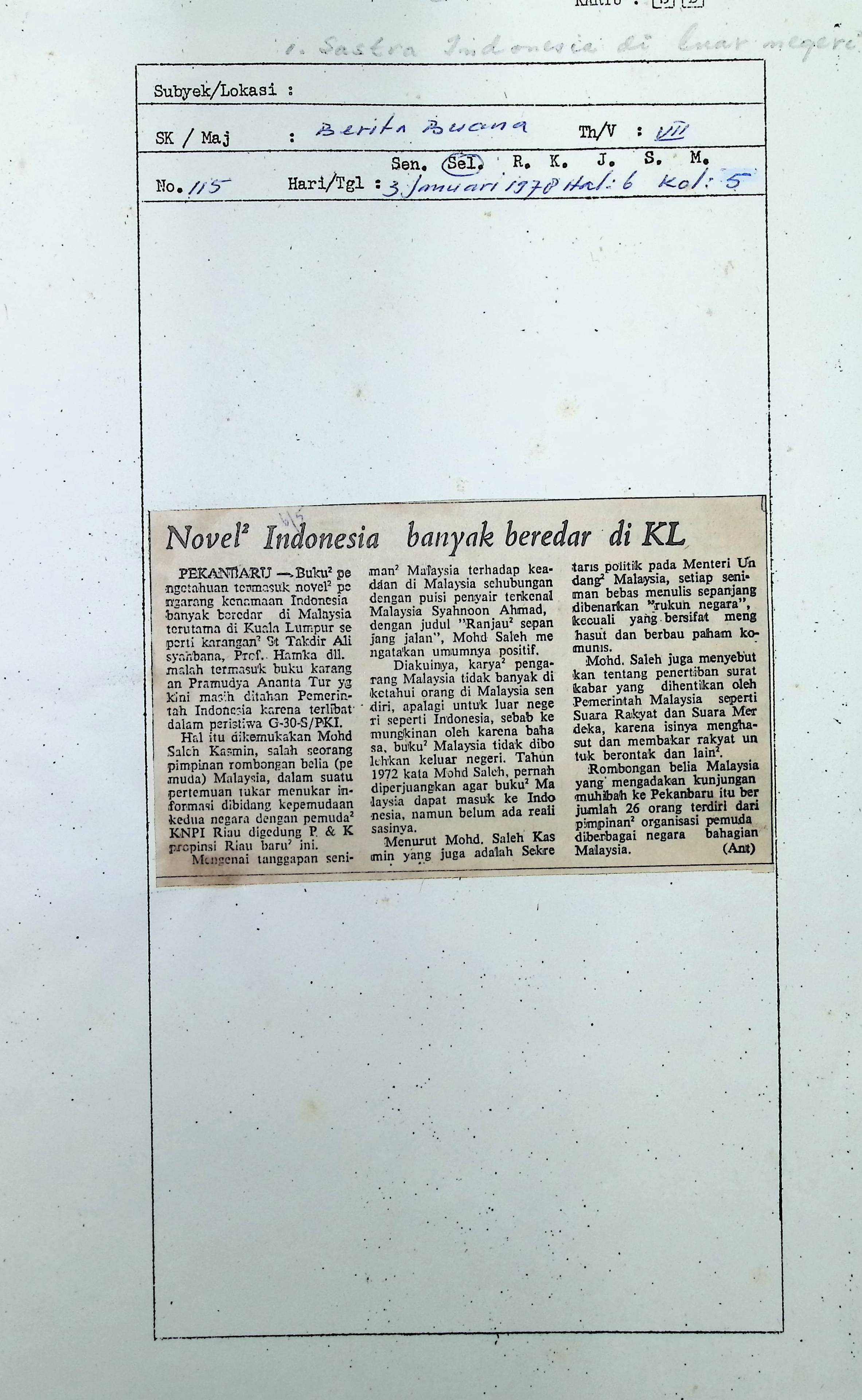 Novel Indonesia banyak beredar di KL