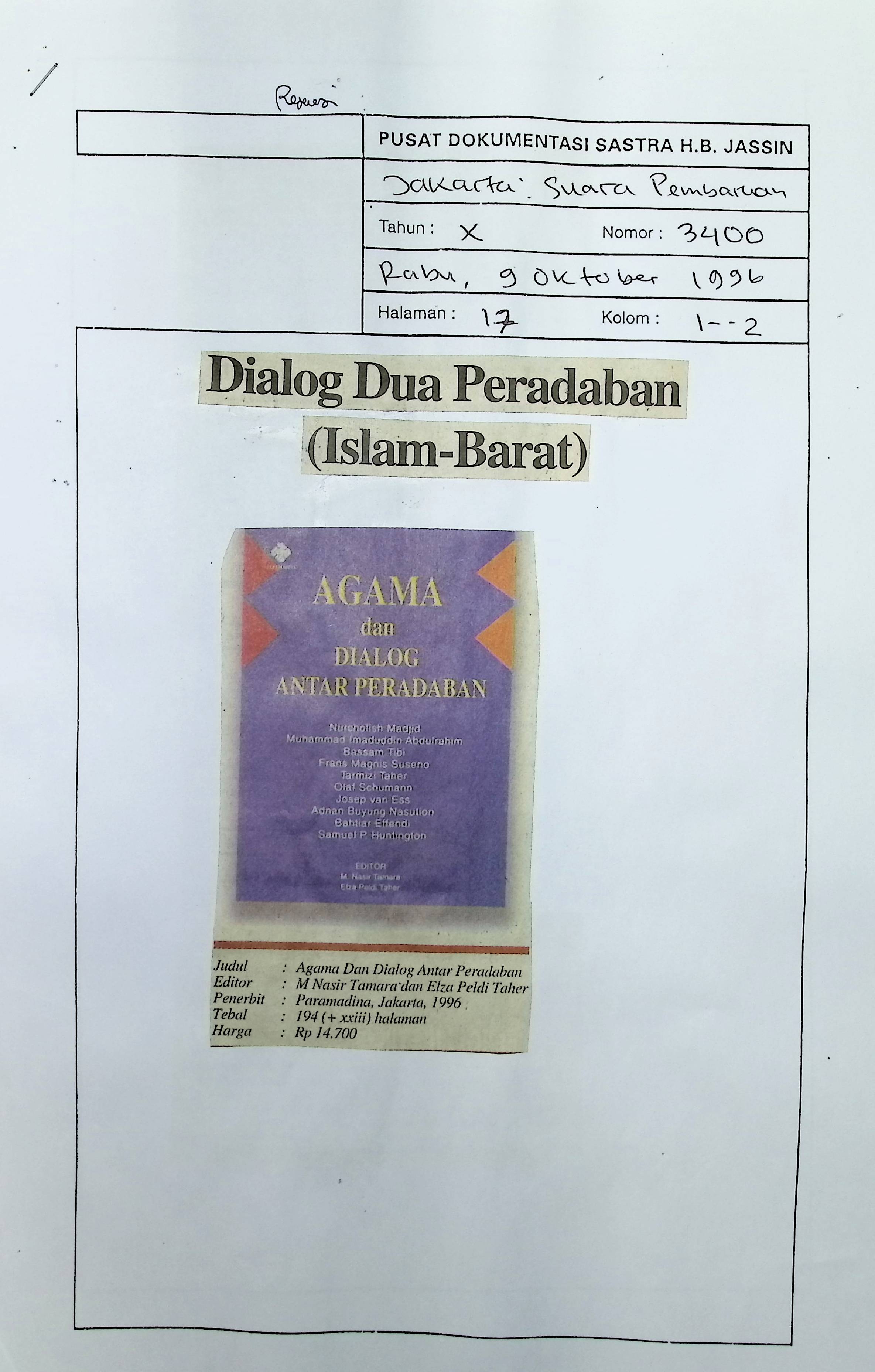 Dialog dua peradaban(Islam-Barat)