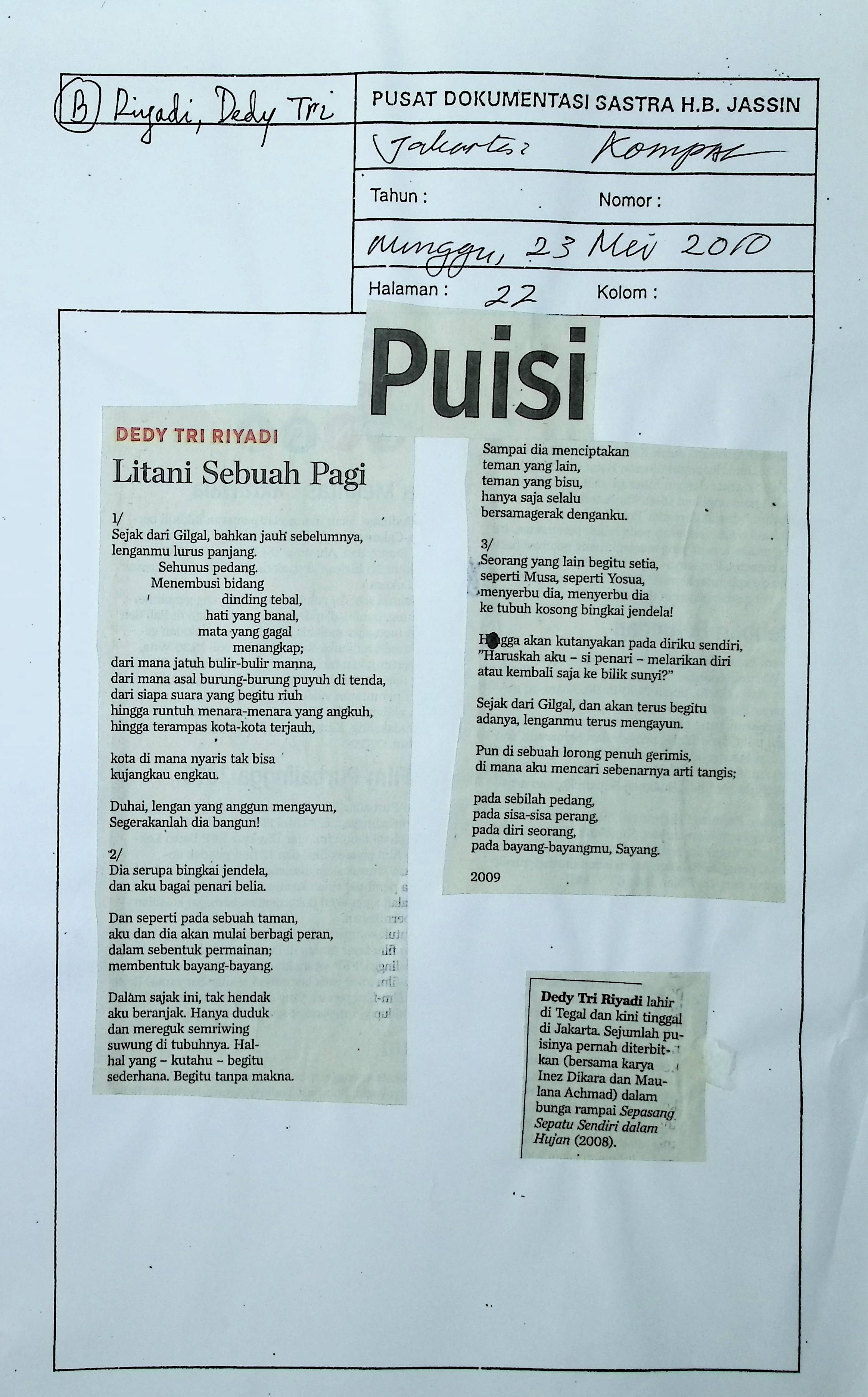 Puisi Dedy Tri Riyadi