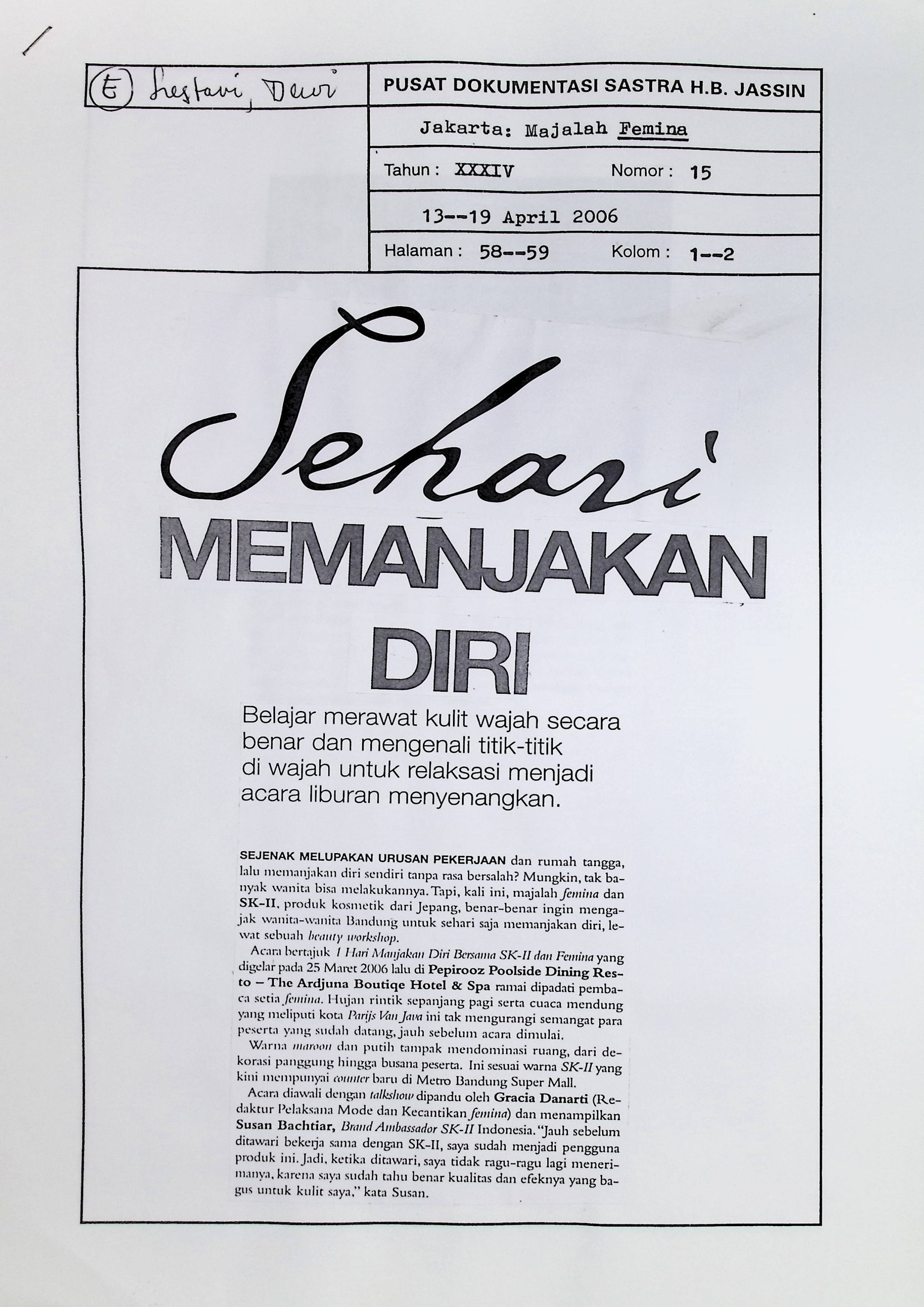 Sehari memanjakan diri