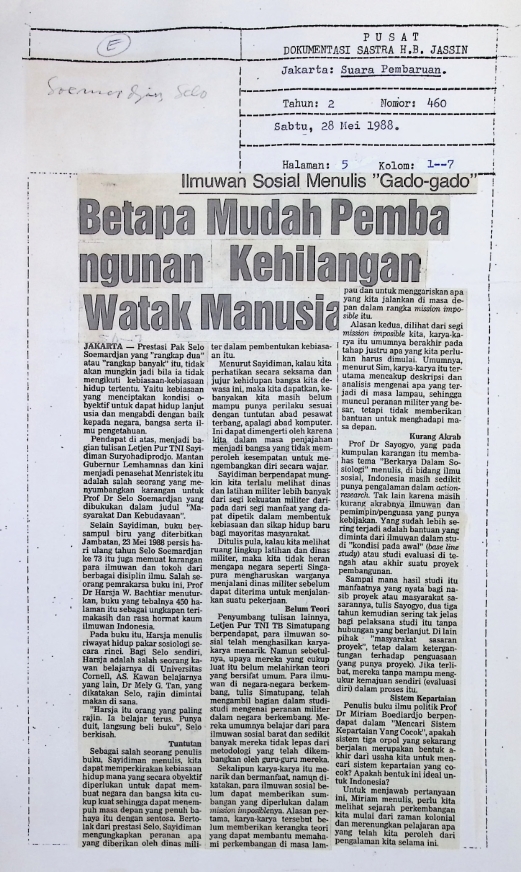 Betapa mudah pembangunan kehilangan watak manusia