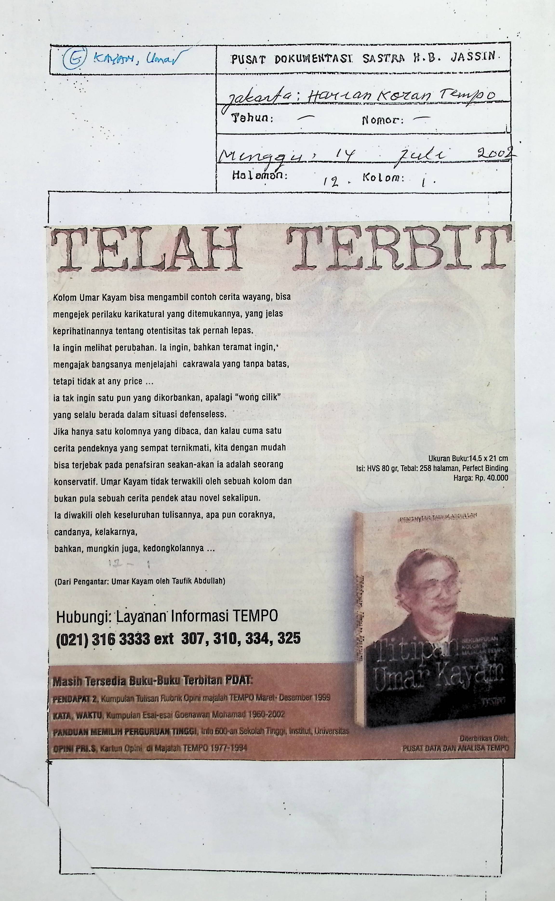 Telah terbit buku