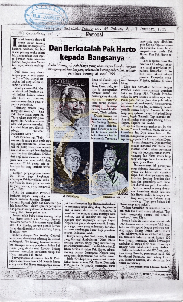 Dan berkatalah Pak Harto kepada Bangsanya