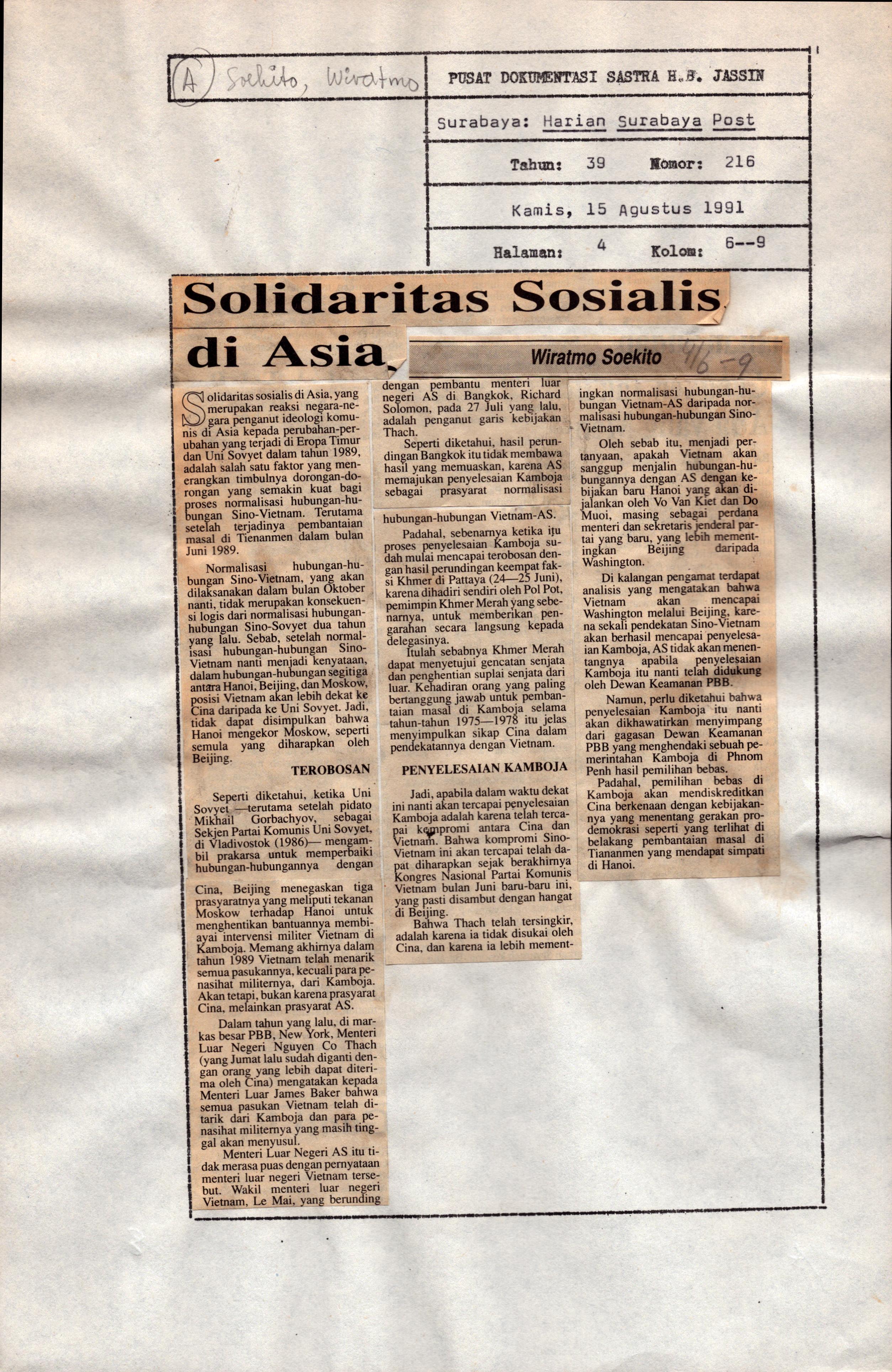Solidaritas sosialis di asia