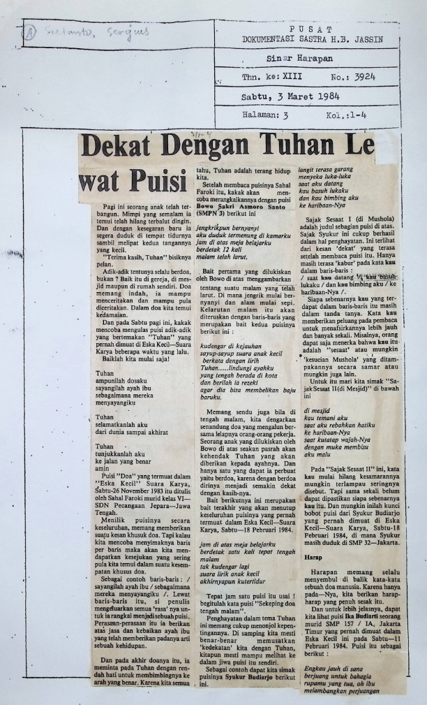 Dekat dengan Tuhan lewat puisi