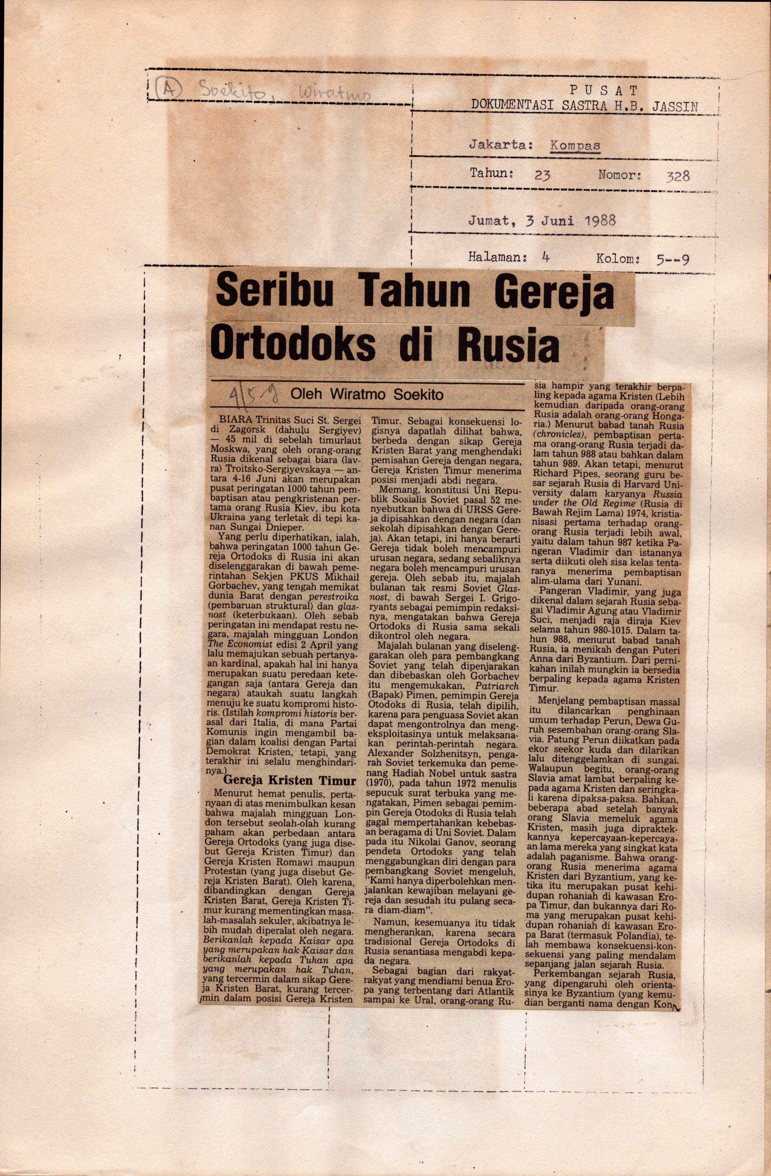 Seribu tahun gereja ortodoks di rusia