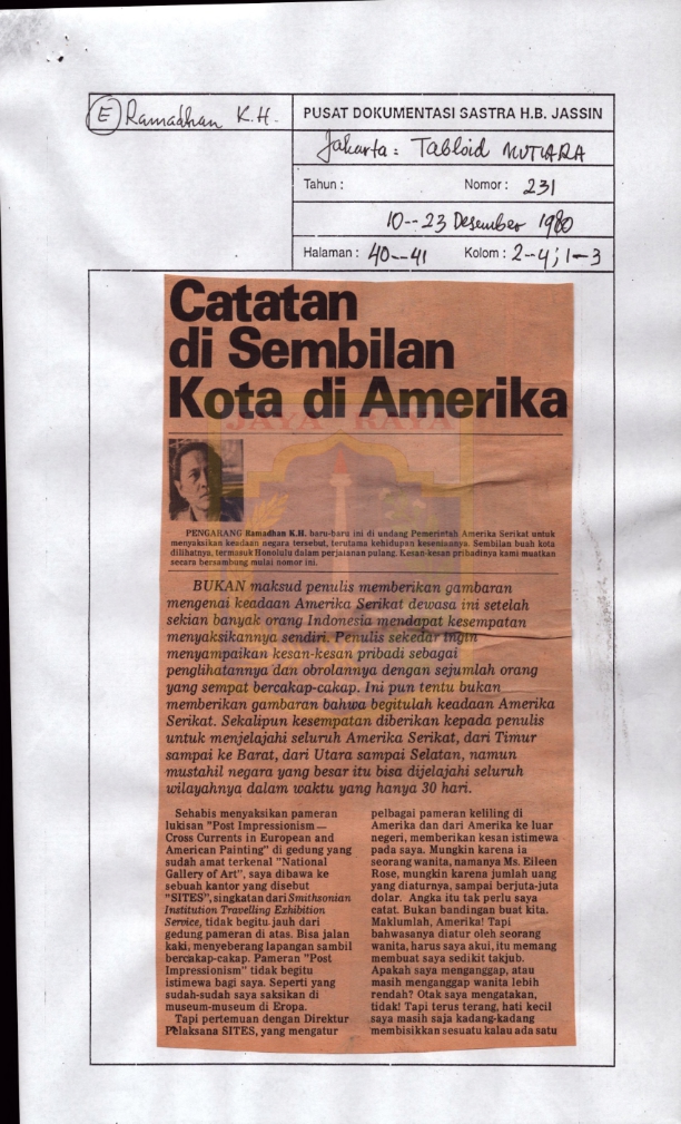 Catatan di sembilan kota Amerika