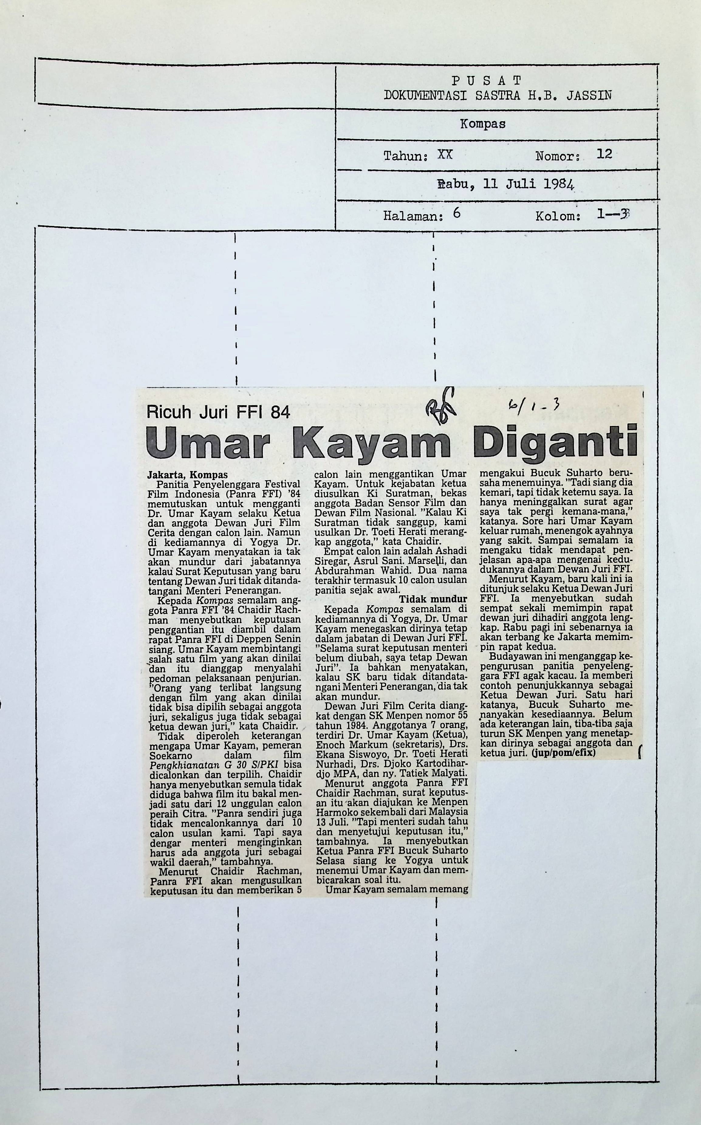 Umar Kayam diganti