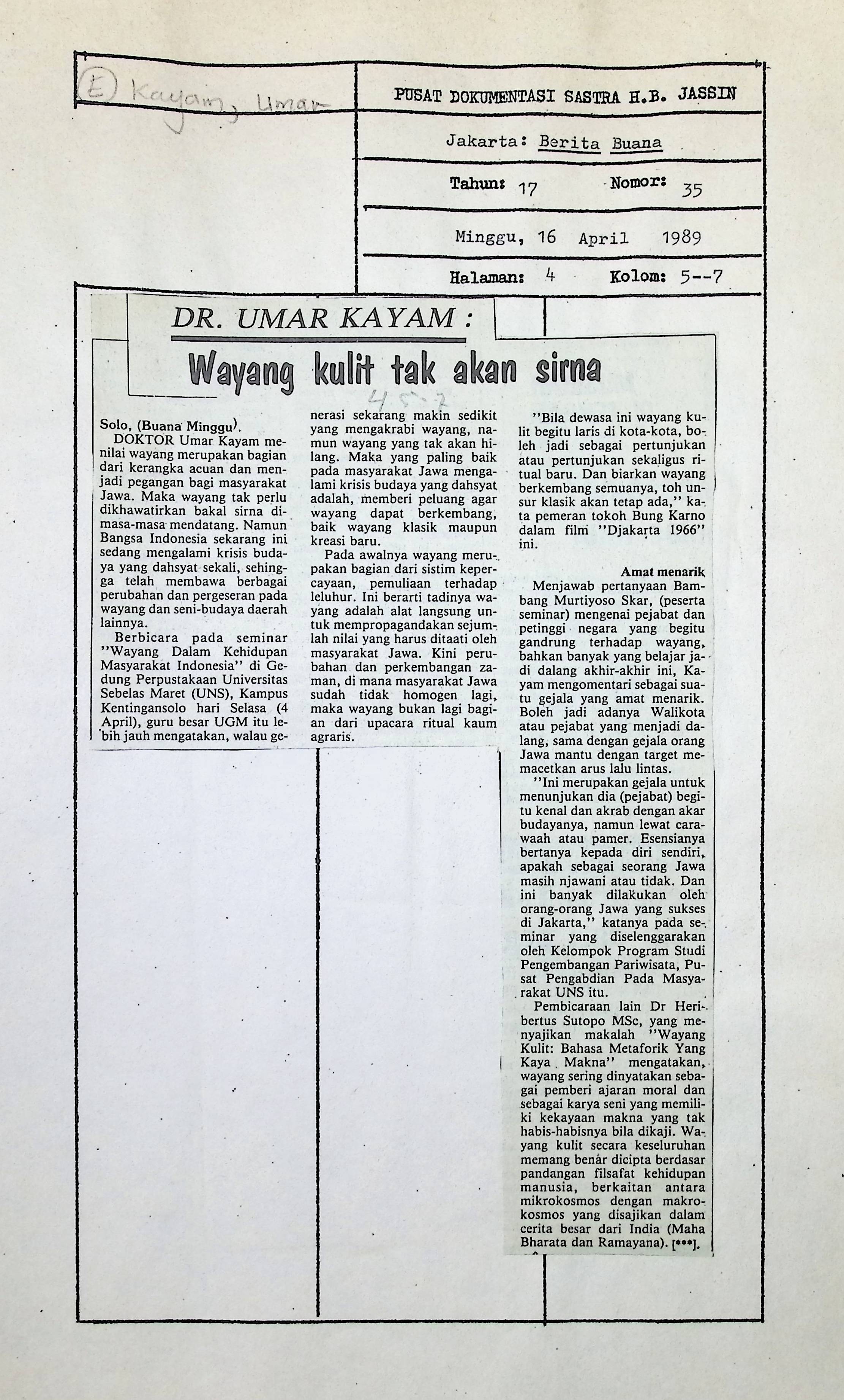 Wayanng kulit tak akan sirna