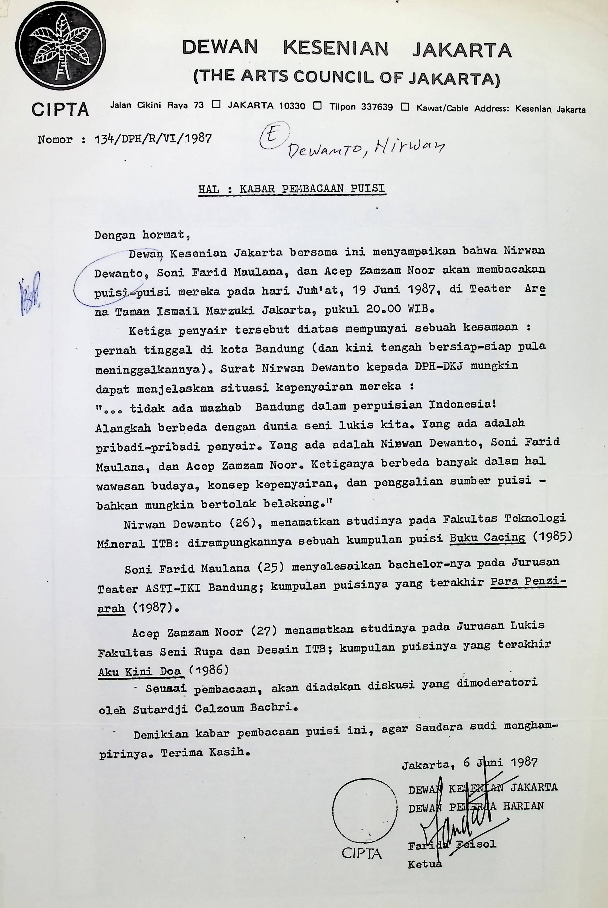 Kabar pembacaan puisi
