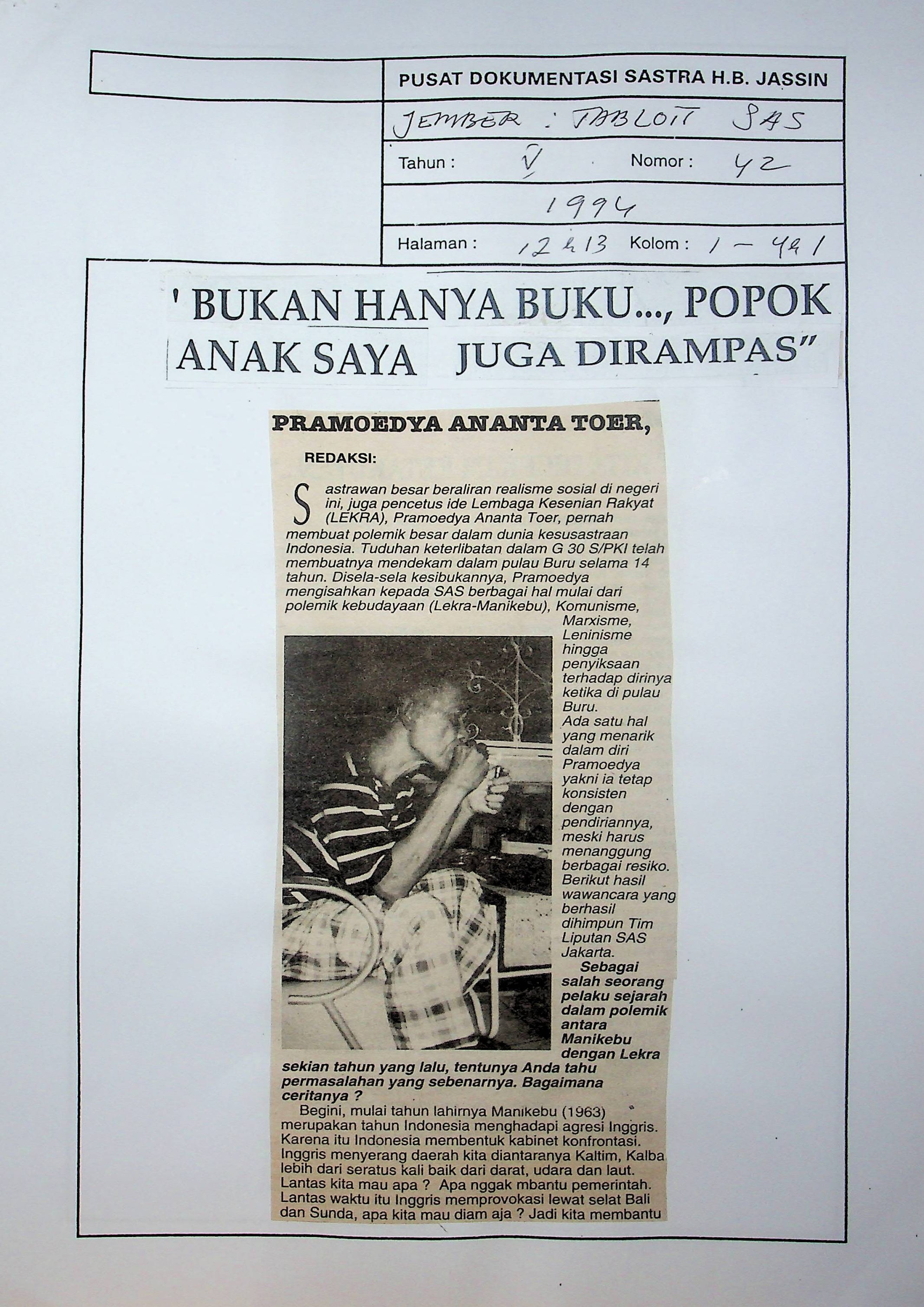 Bukan hanya buku, popok anak saya juga dirampas